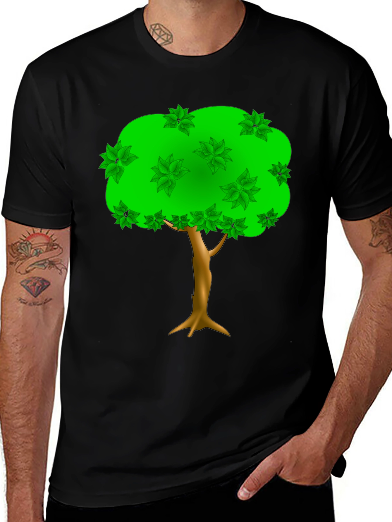 Natures Embrace Tee: Tree Graphic Black T-Shirt