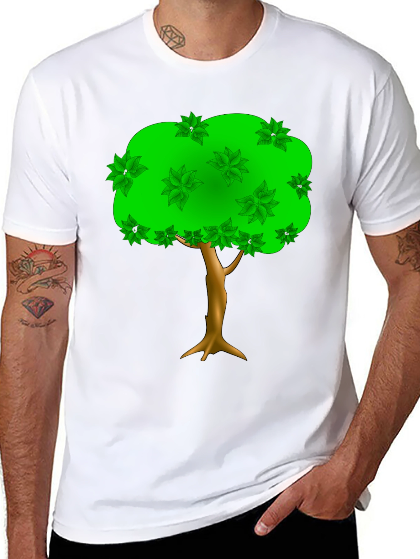 Natures Embrace Tee: Tree Graphic Black T-Shirt