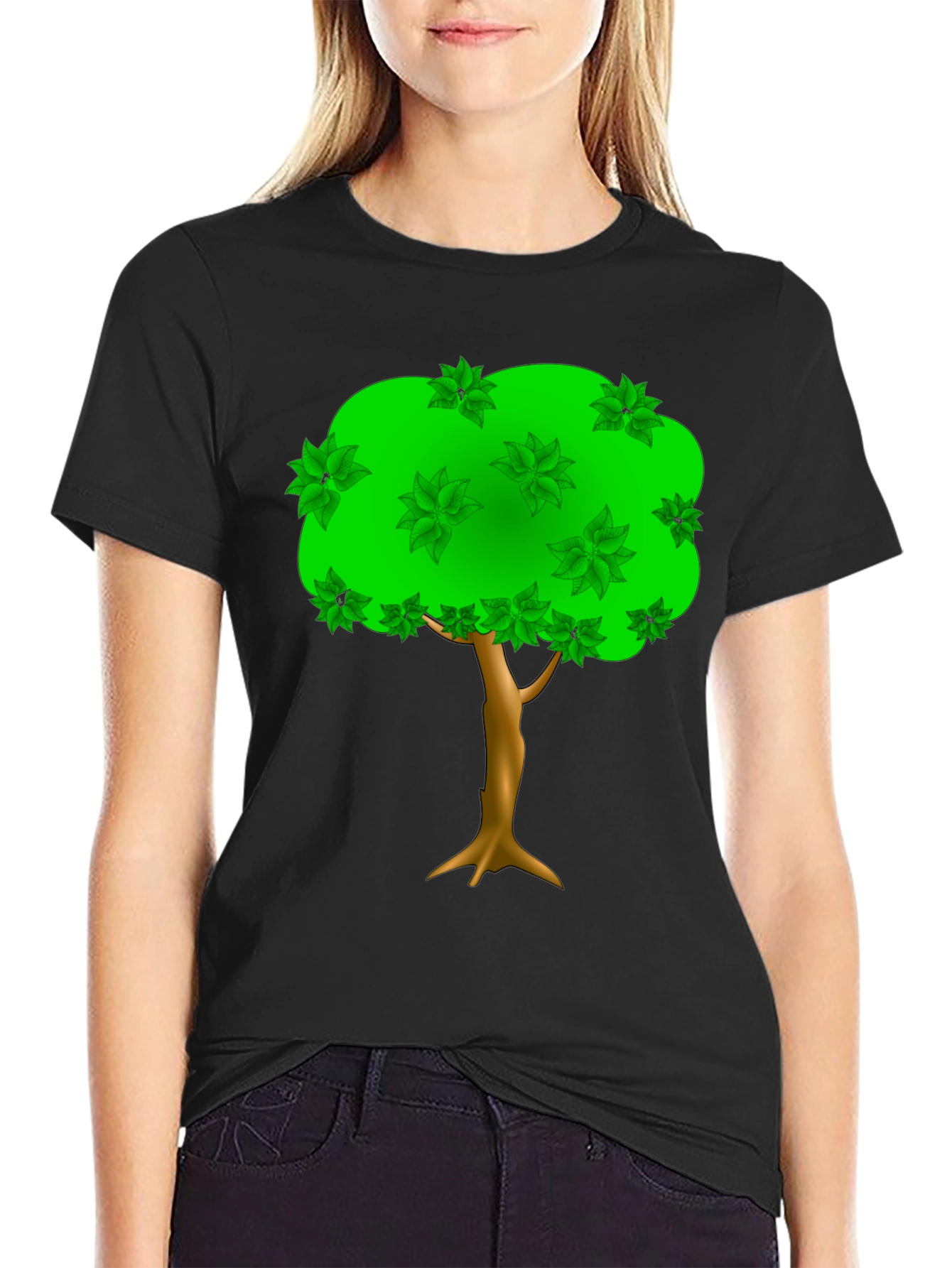 Natures Embrace Tee: Tree Graphic Black T-Shirt