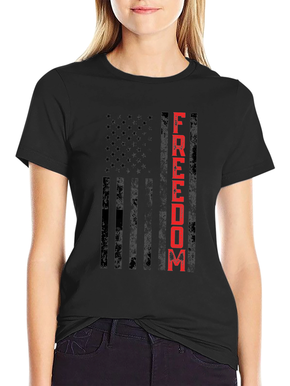 Freedom Flag Graphic Tee - Patriotic Design