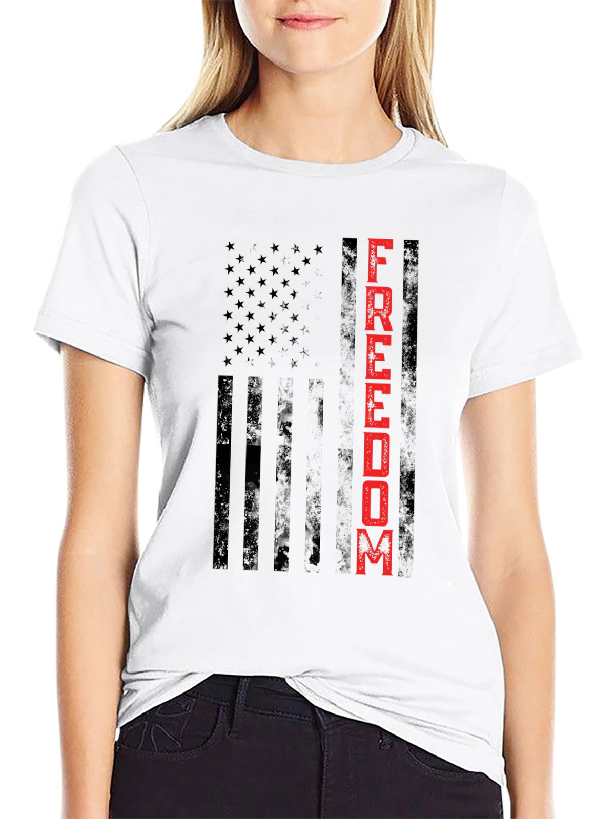 Freedom Flag Graphic Tee - Patriotic Design