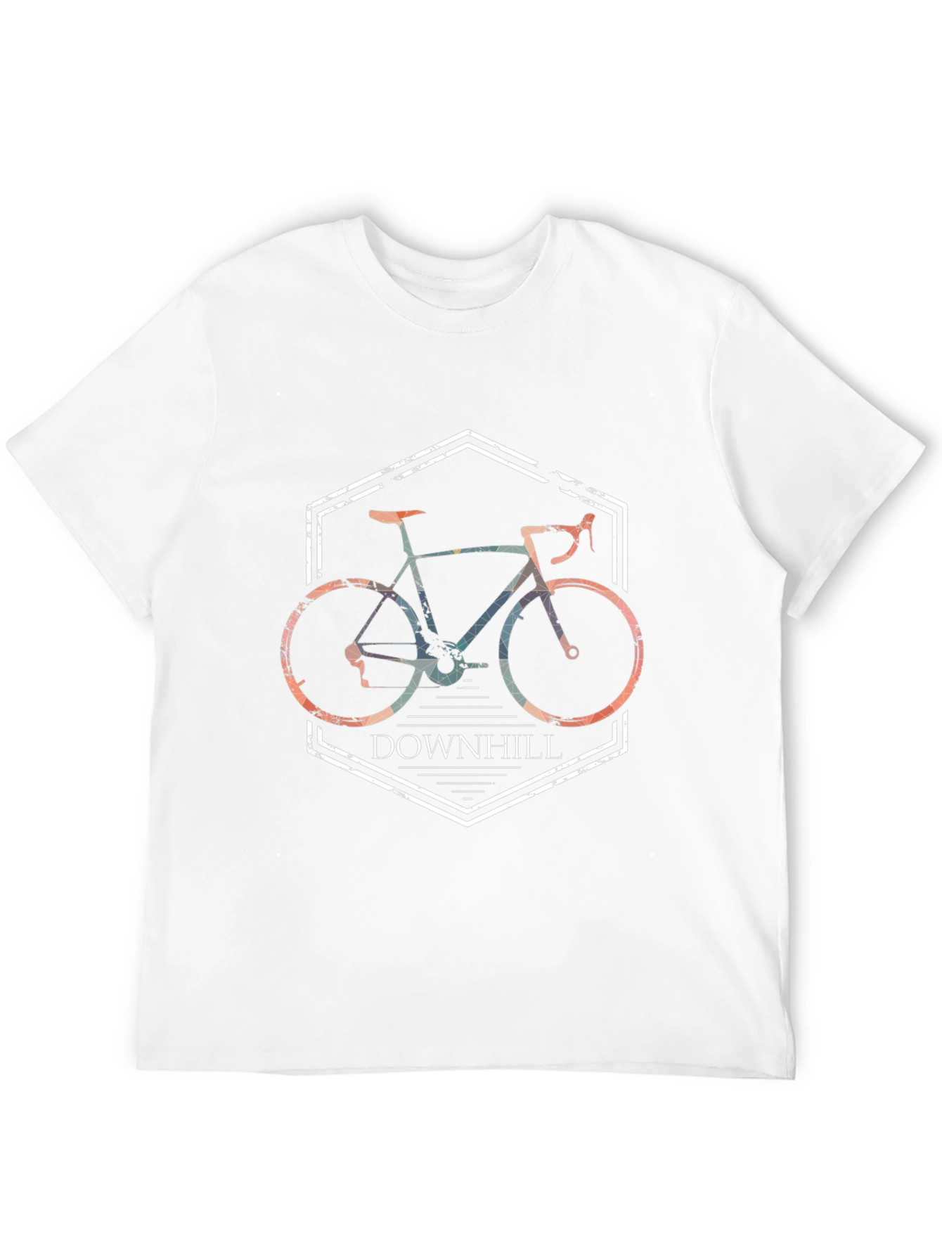 Downhill Bike Graphic Tee - Black Cotton Blend T-Shirt