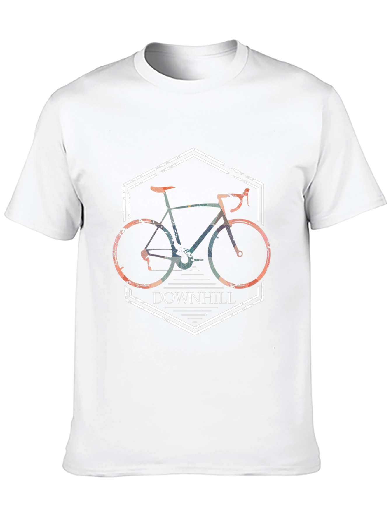 Downhill Bike Graphic Tee - Black Cotton Blend T-Shirt
