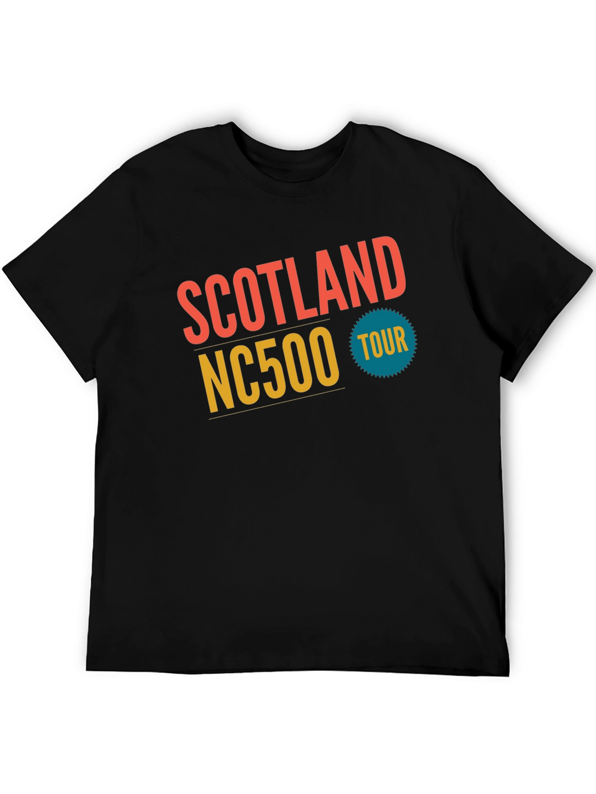 Scotland NC500 Tour Black Graphic T-Shirt