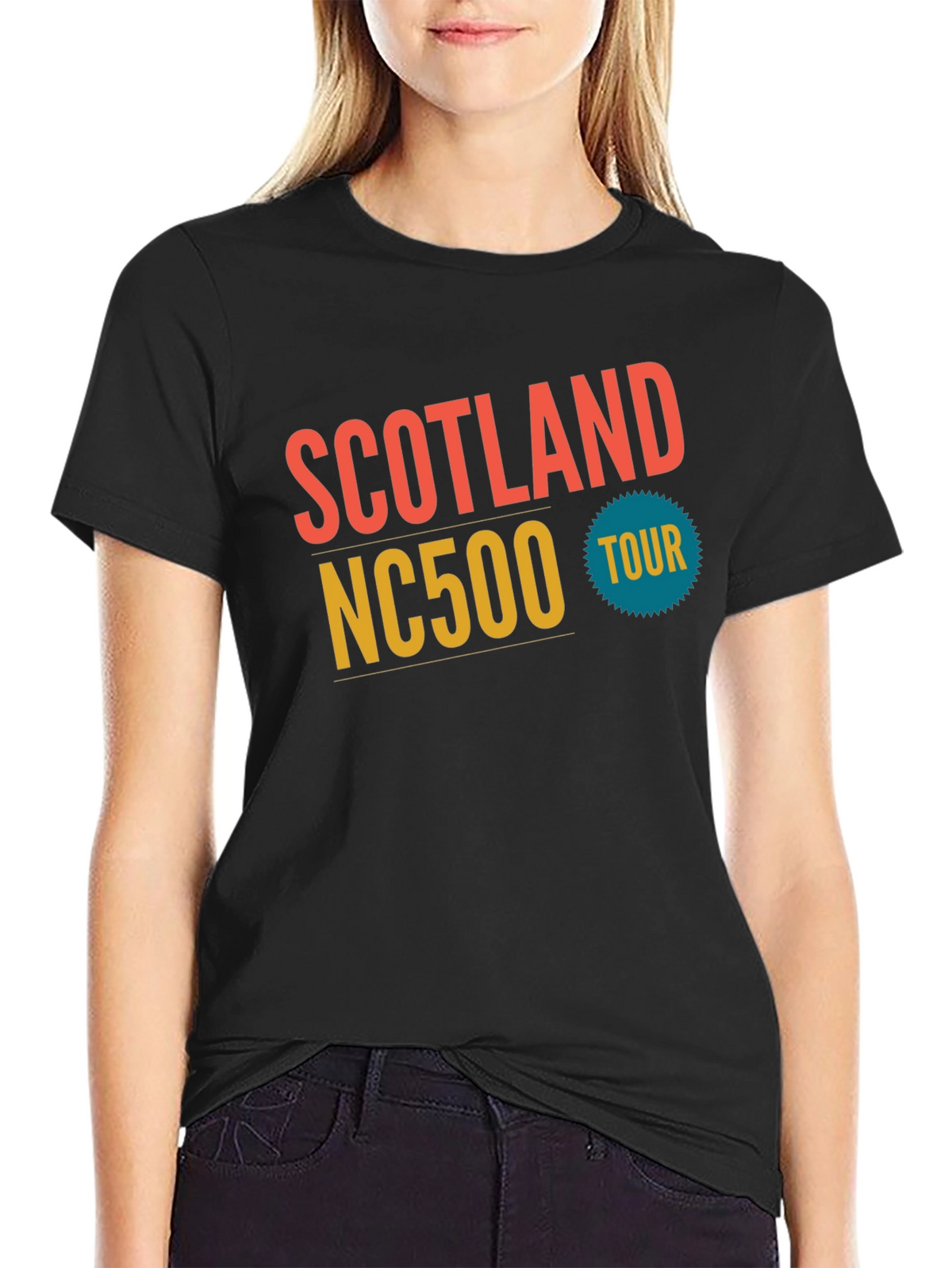 Scotland NC500 Tour Black Graphic T-Shirt