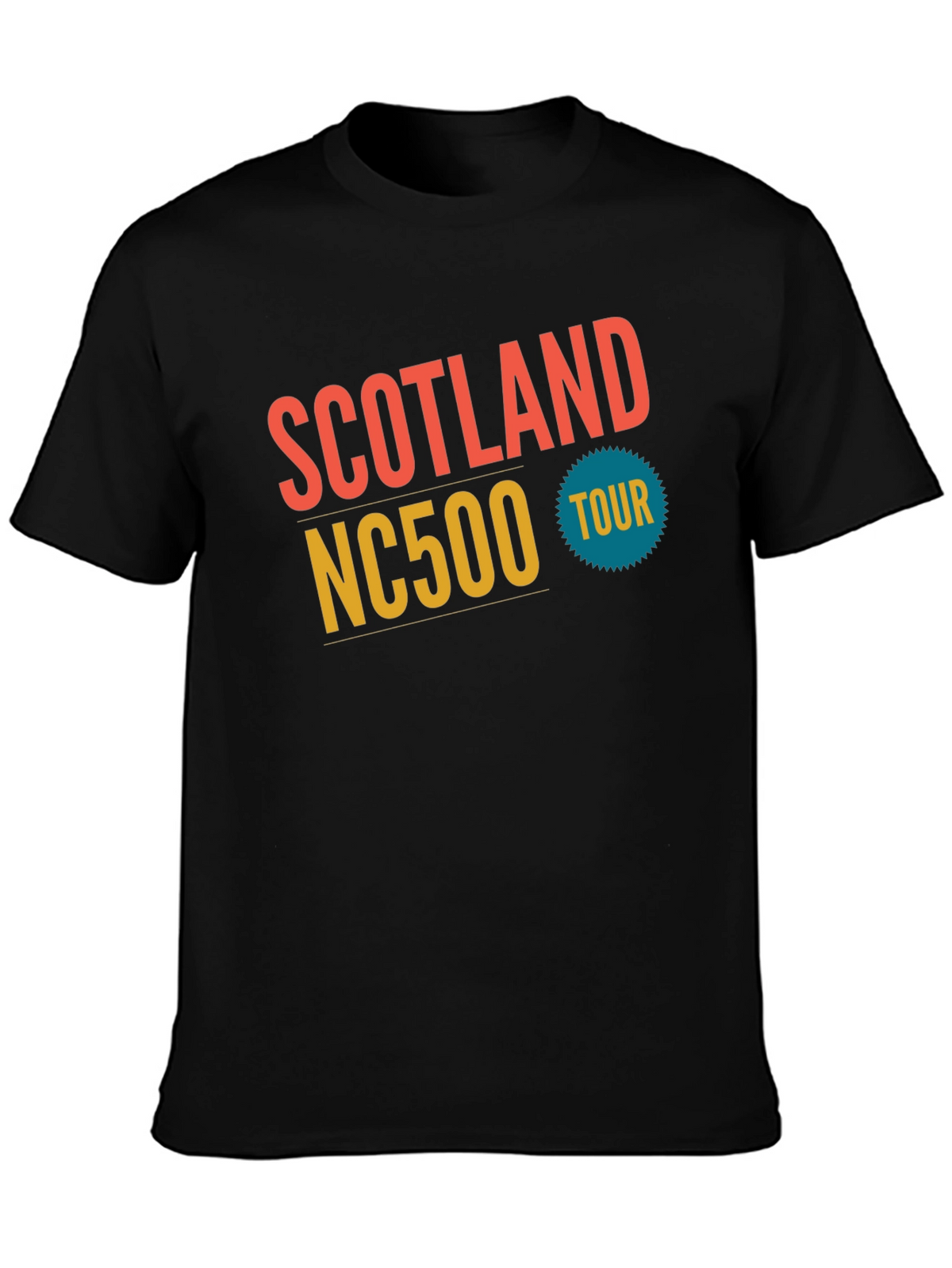 Scotland NC500 Tour Black Graphic T-Shirt