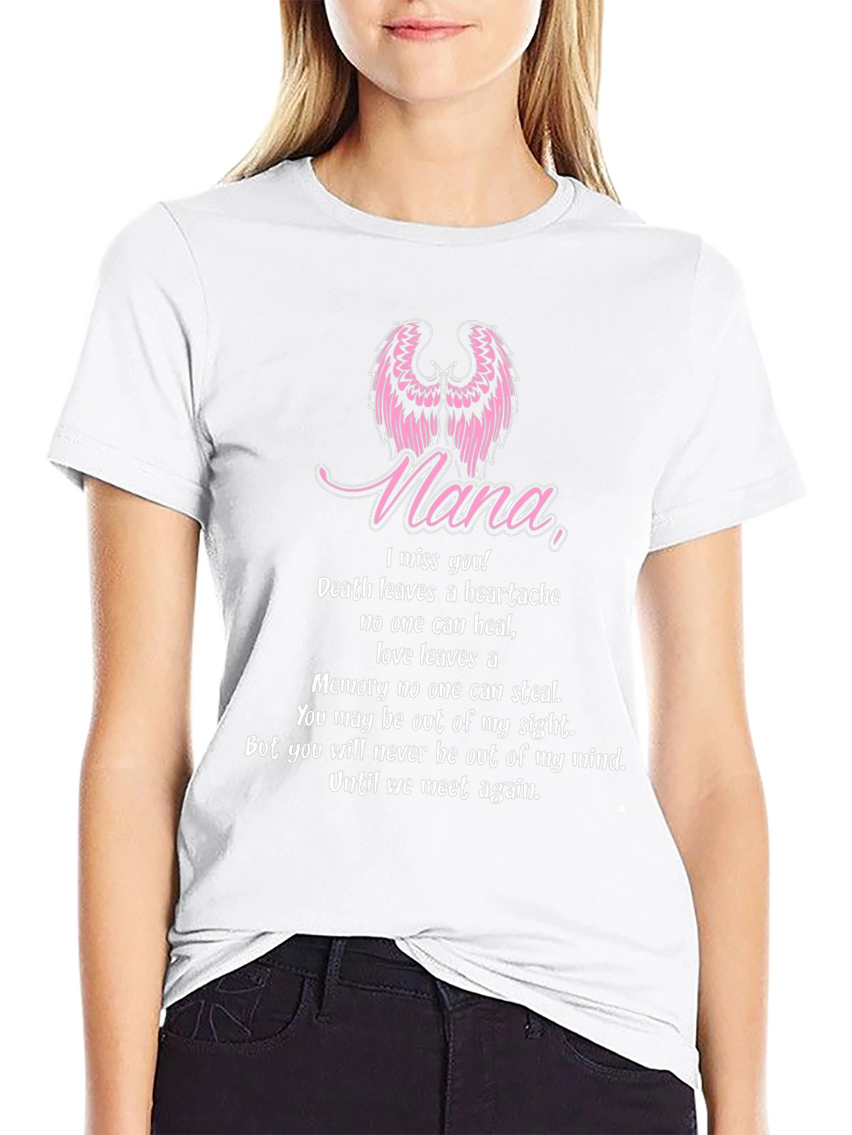 Nana Memorial T-Shirt - Angel Wings Keepsake