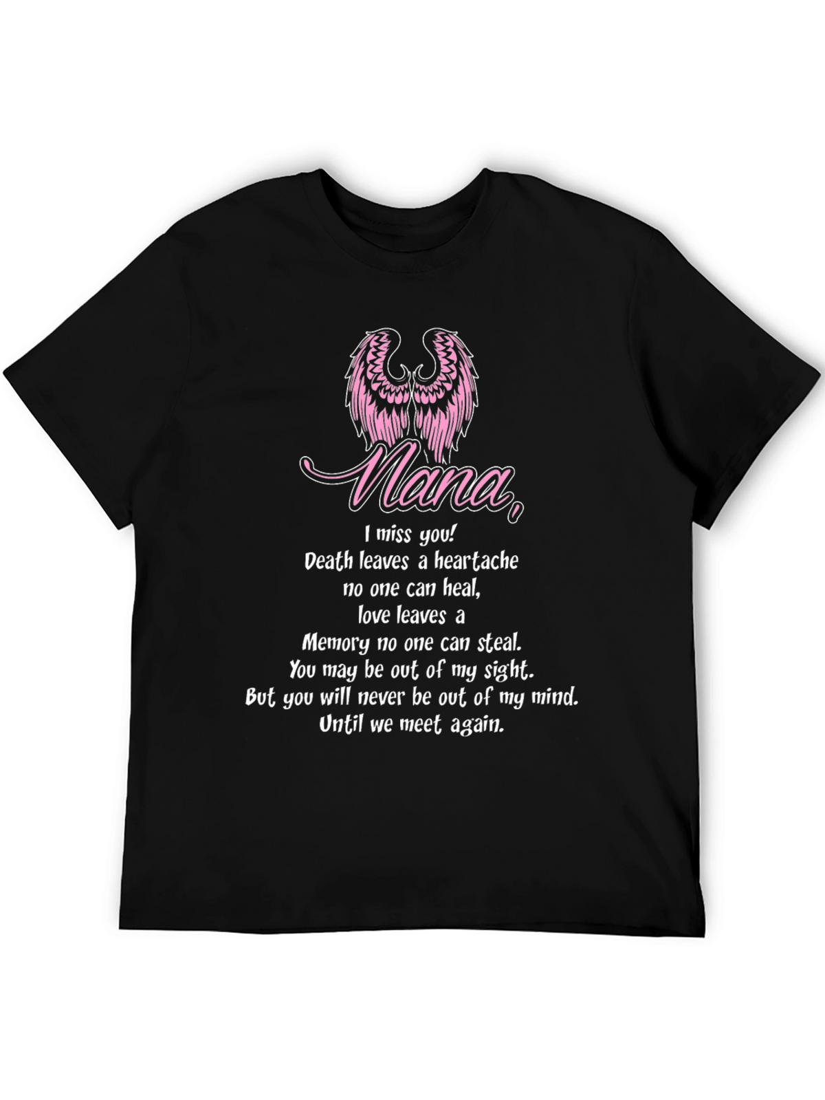 Nana Memorial T-Shirt - Angel Wings Keepsake