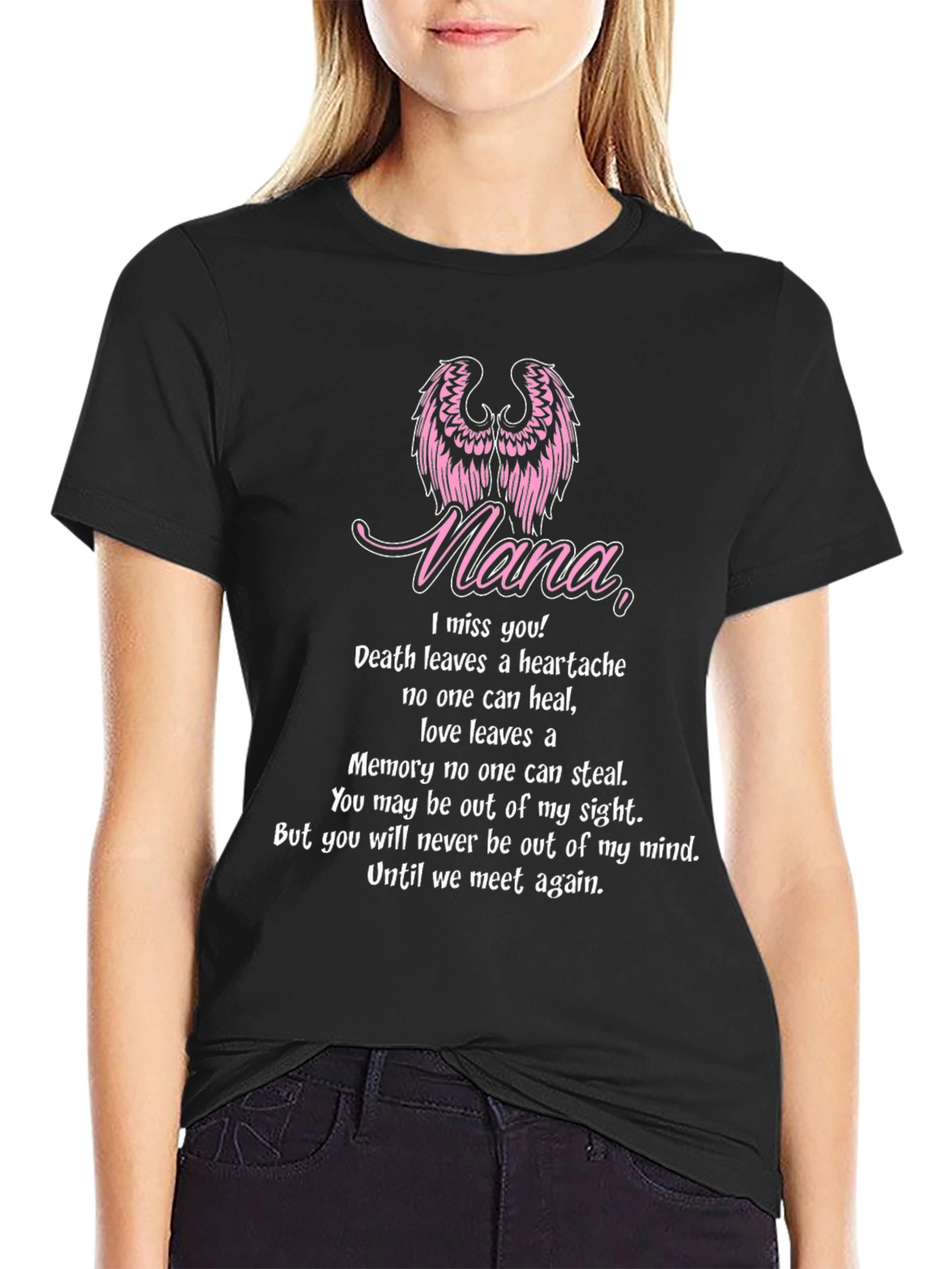 Nana Memorial T-Shirt - Angel Wings Keepsake