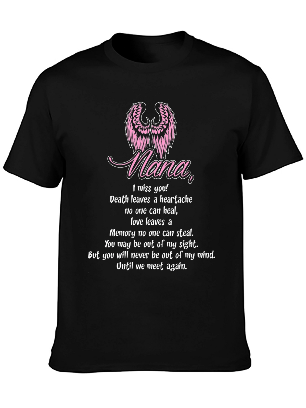 Nana Memorial T-Shirt - Angel Wings Keepsake