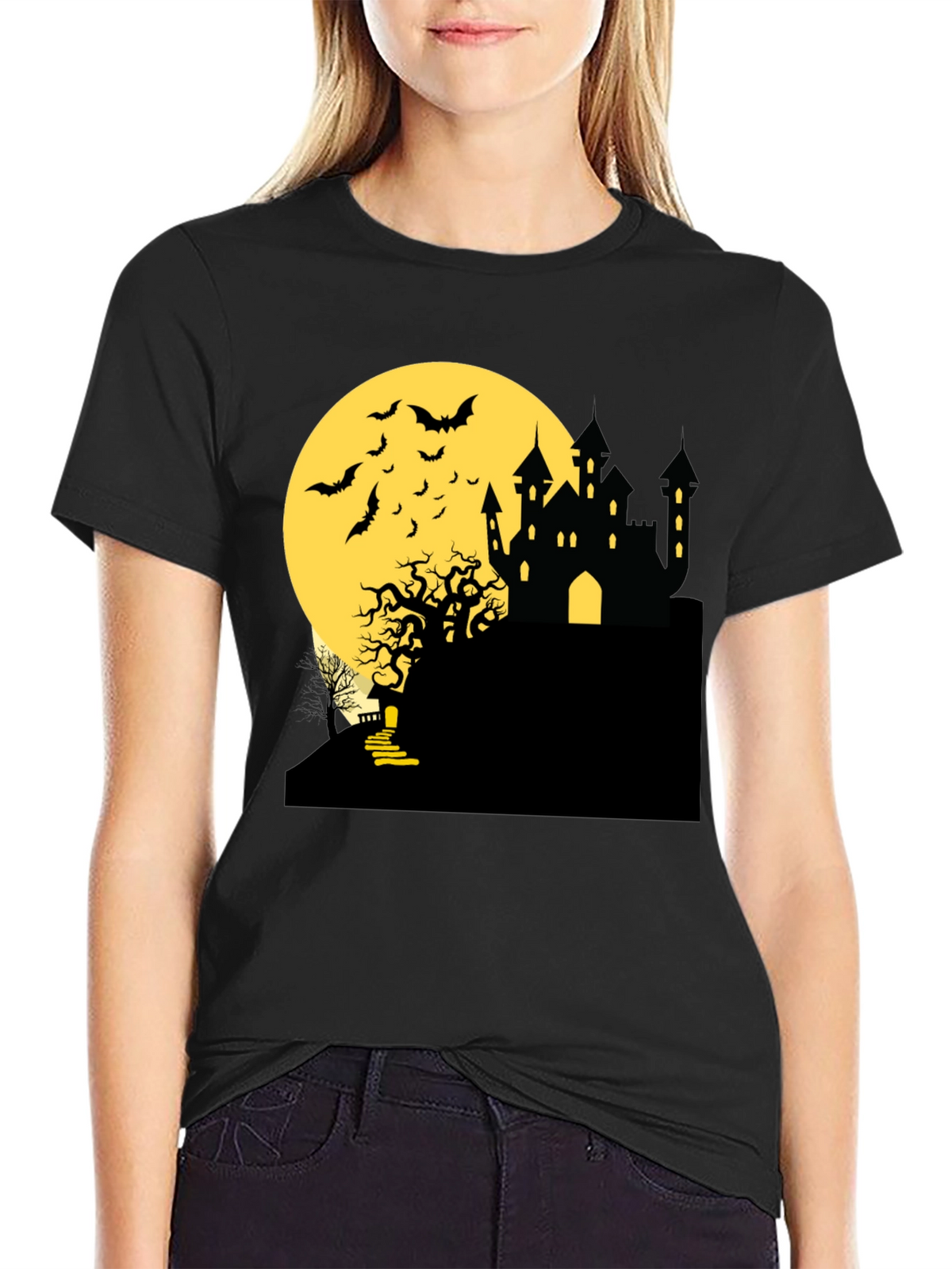 Halloween Castle Moon T-Shirt