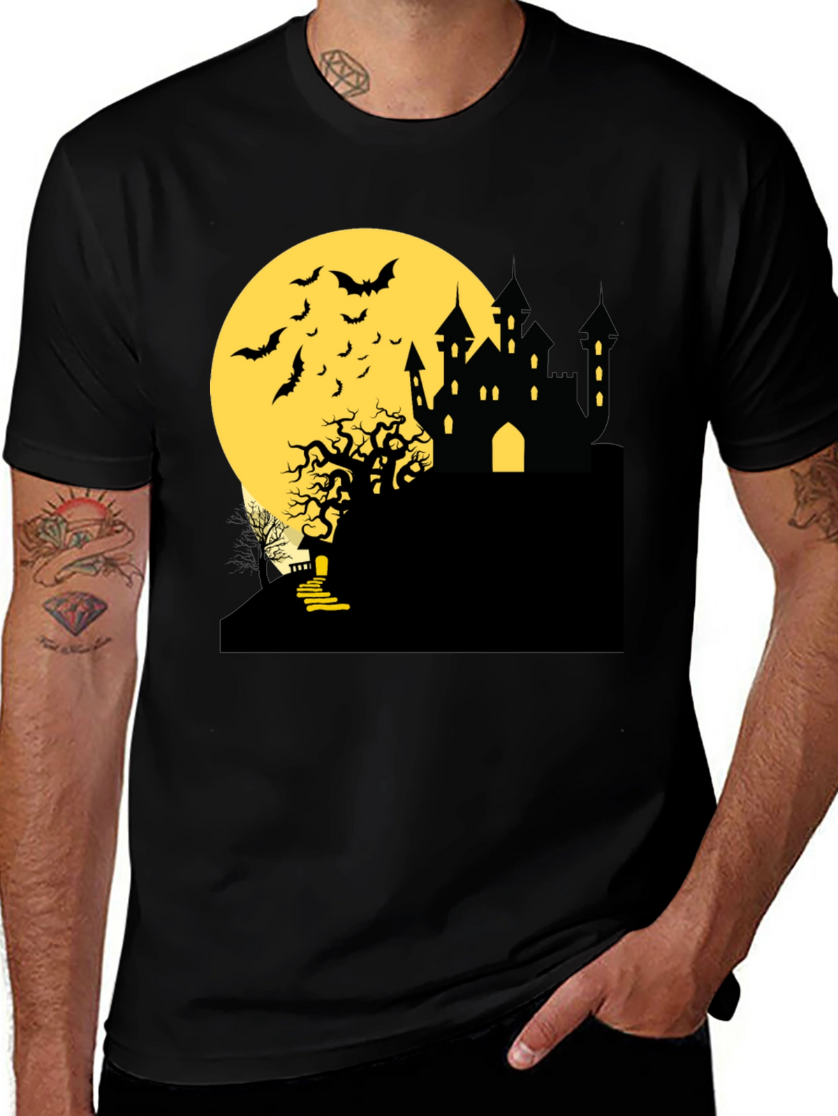 Halloween Castle Moon T-Shirt