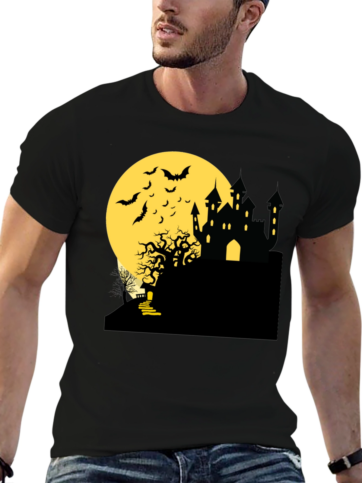 Halloween Castle Moon T-Shirt