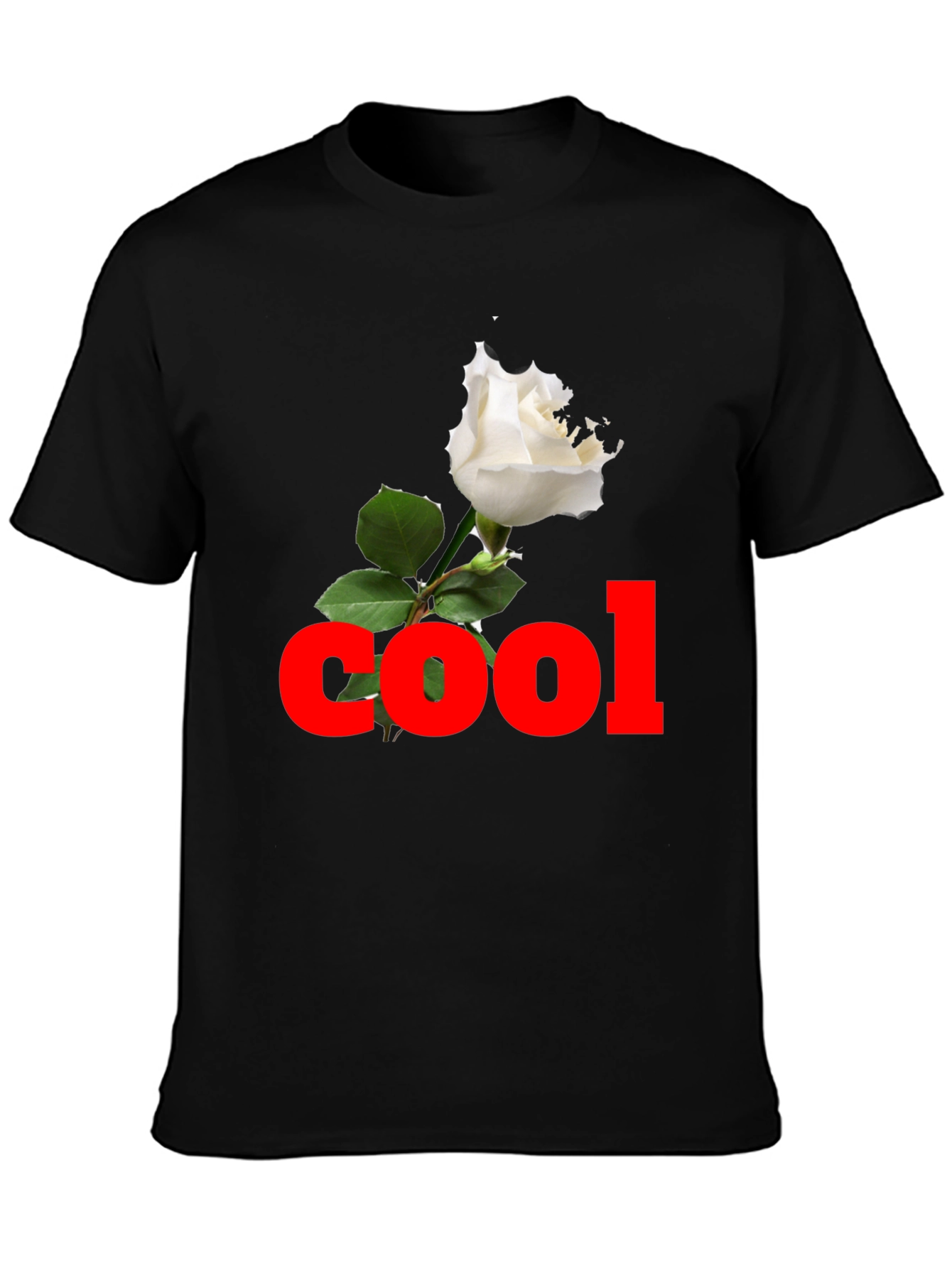 Cool Rose Black T-Shirt