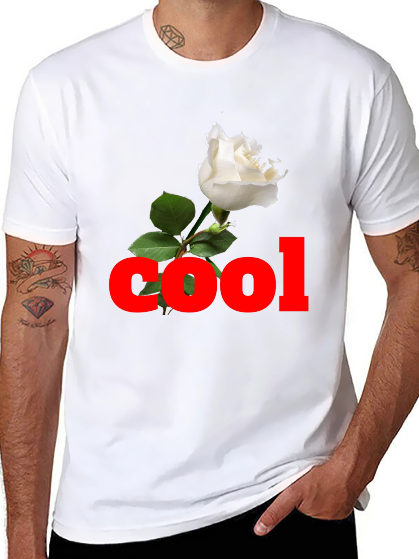 Cool Rose Black T-Shirt