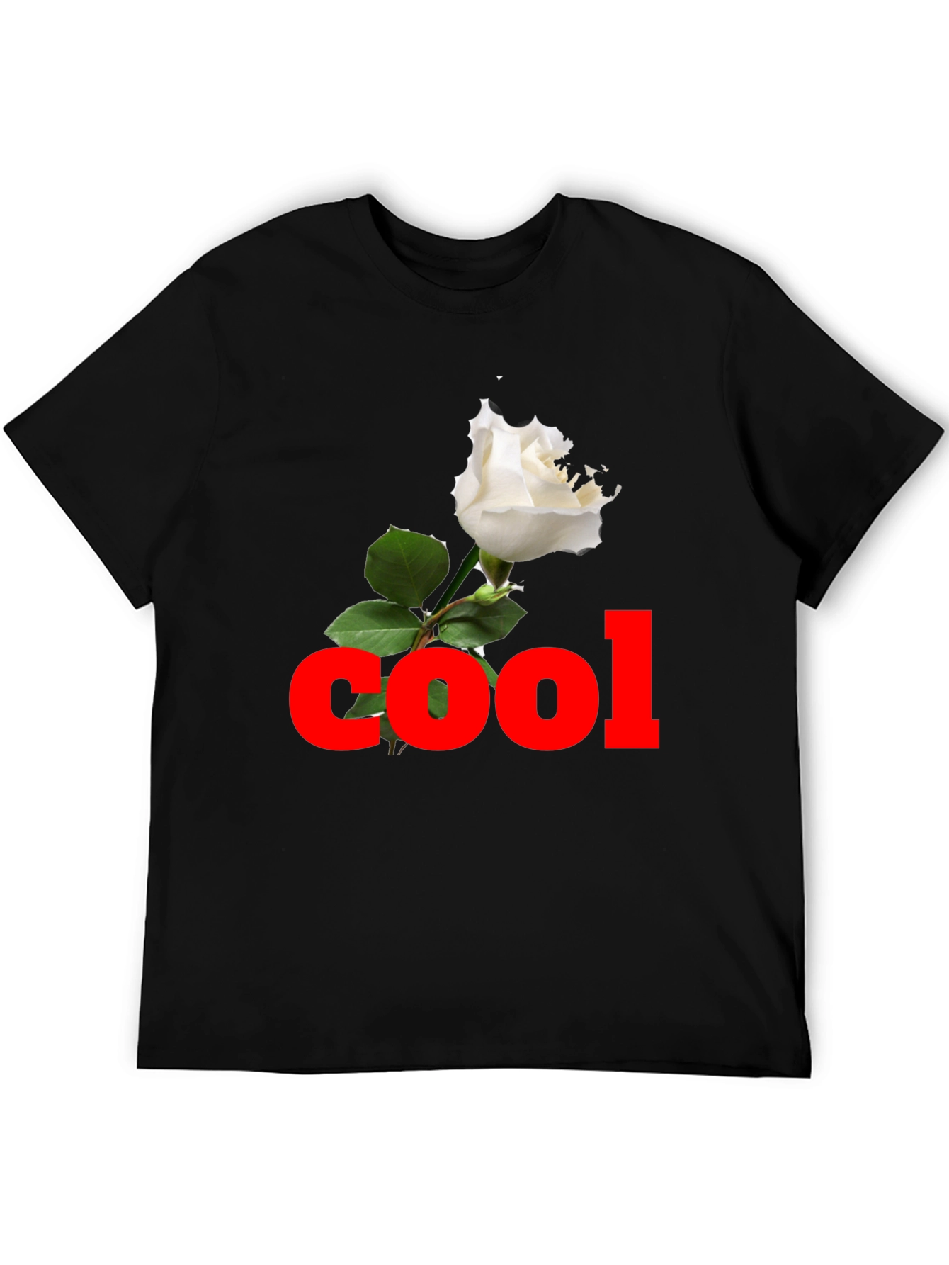 Cool Rose Black T-Shirt