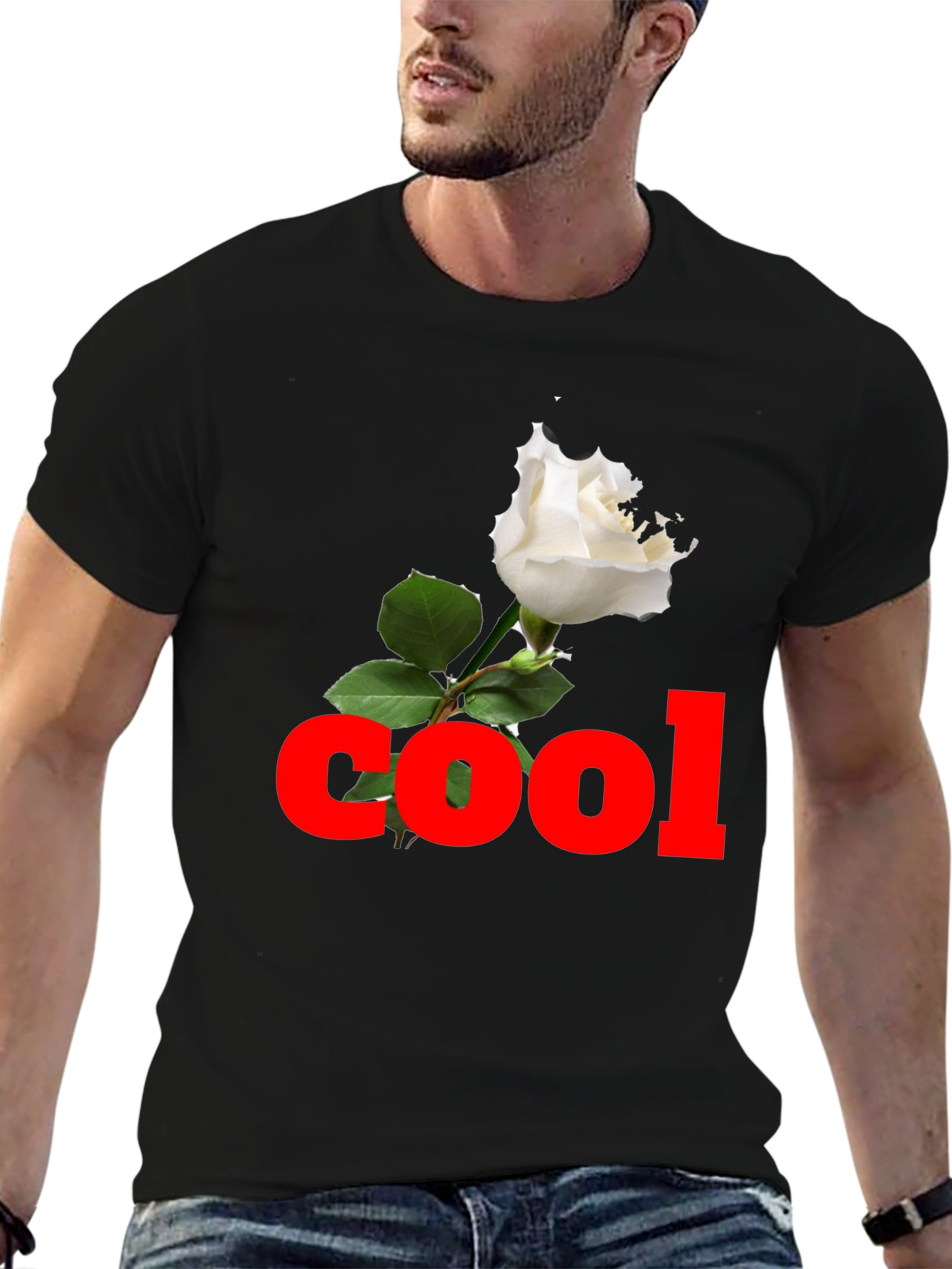 Cool Rose Black T-Shirt