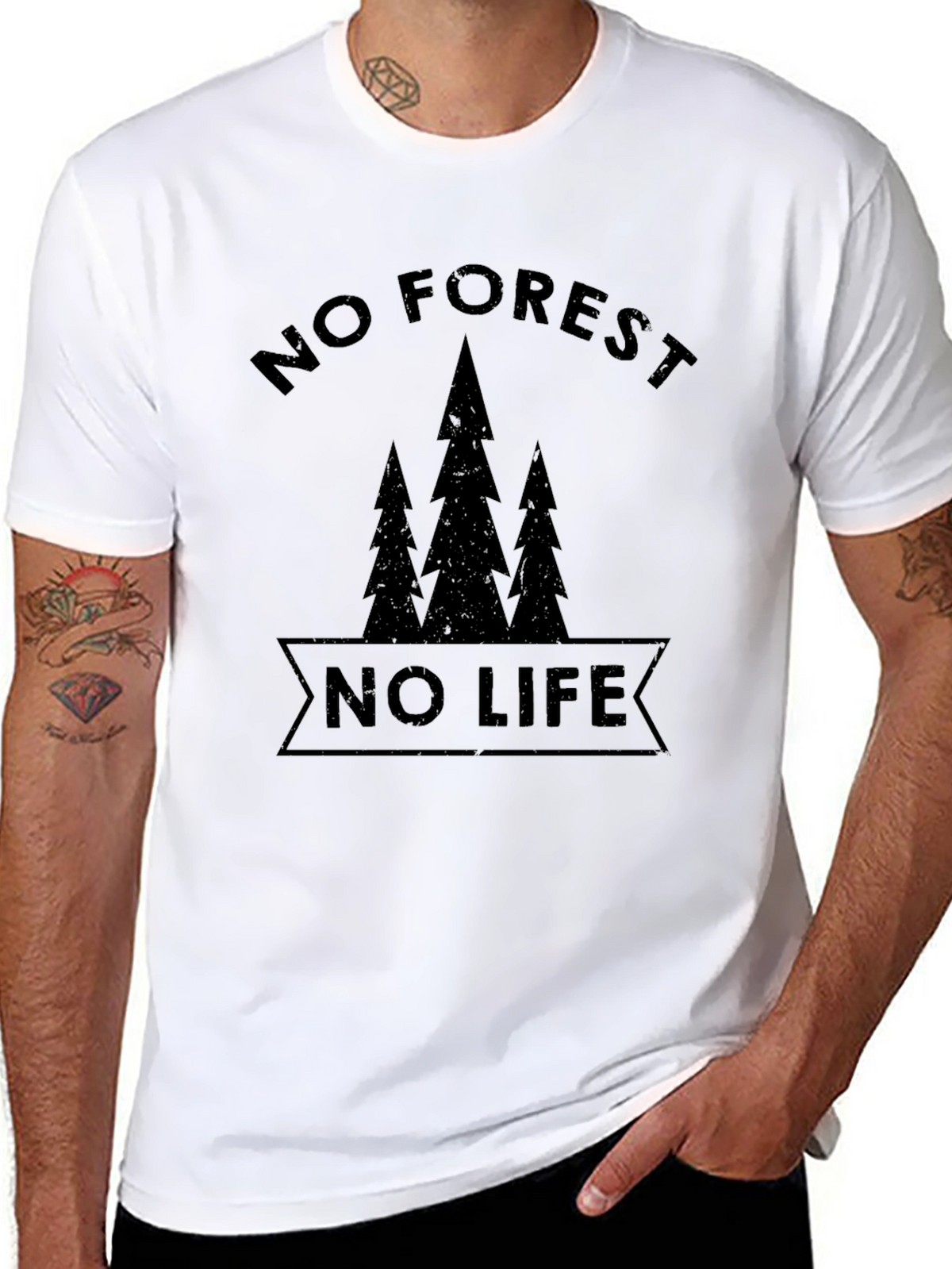 No Forest No Life Graphic Tee - Black