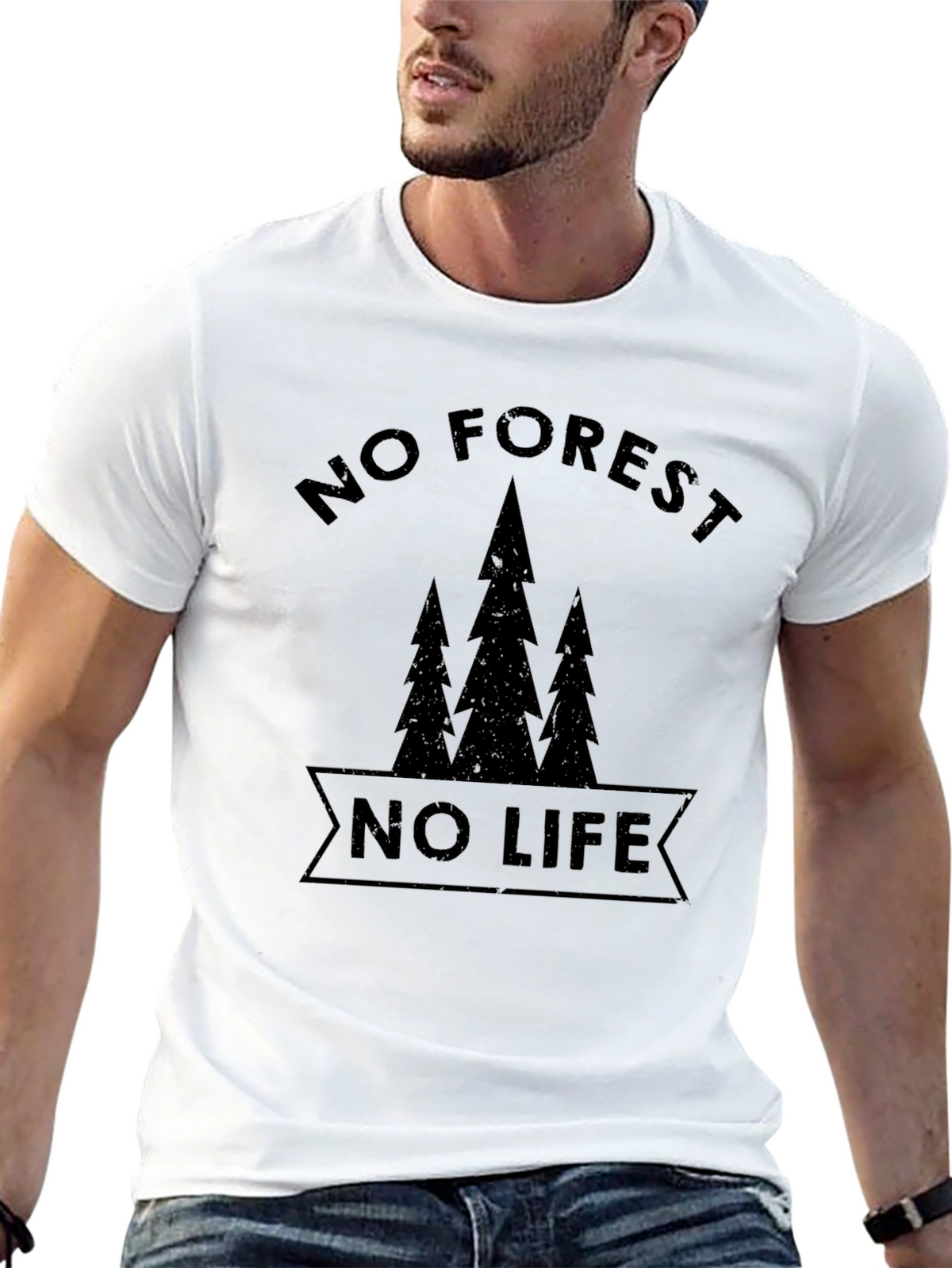 No Forest No Life Graphic Tee - Black