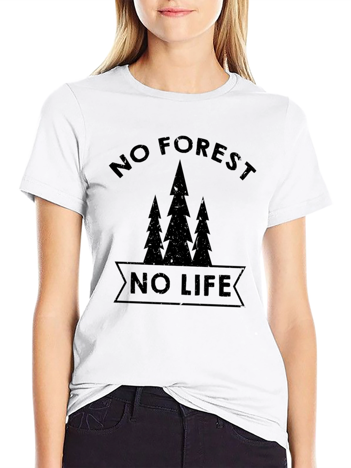 No Forest No Life Graphic Tee - Black