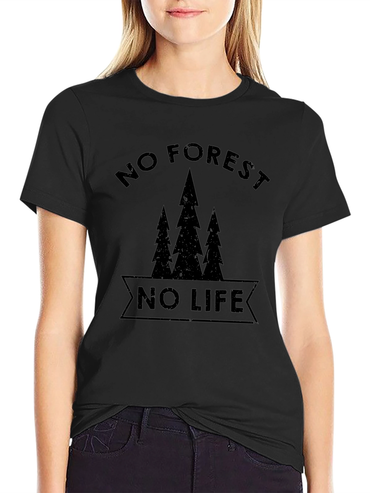 No Forest No Life Graphic Tee - Black