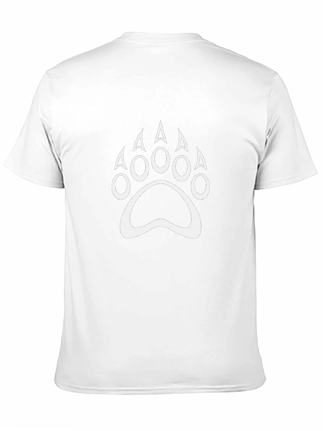 Black T-Shirt with White Bear Paw Print