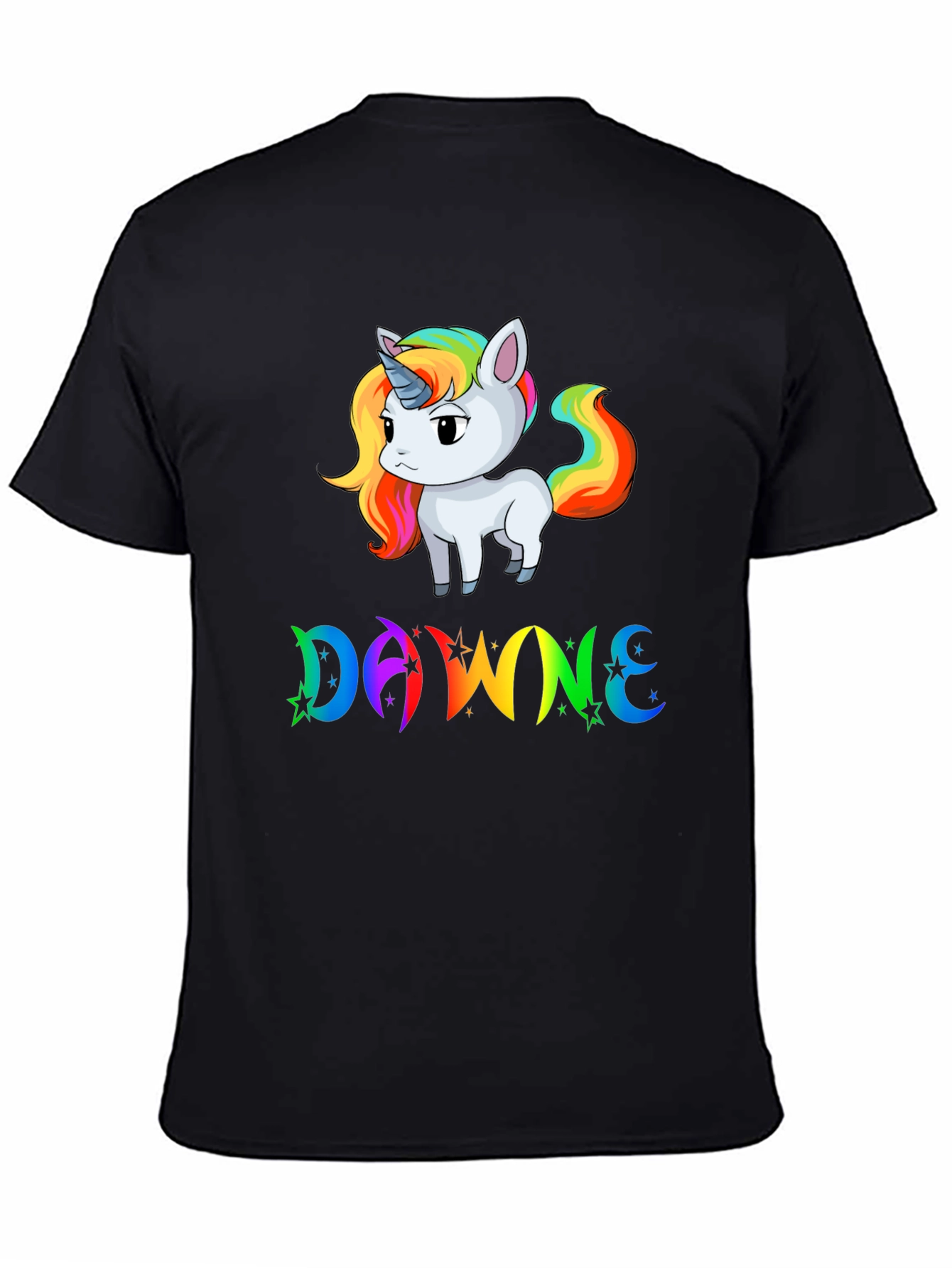 DAWNE Unicorn Black T-Shirt