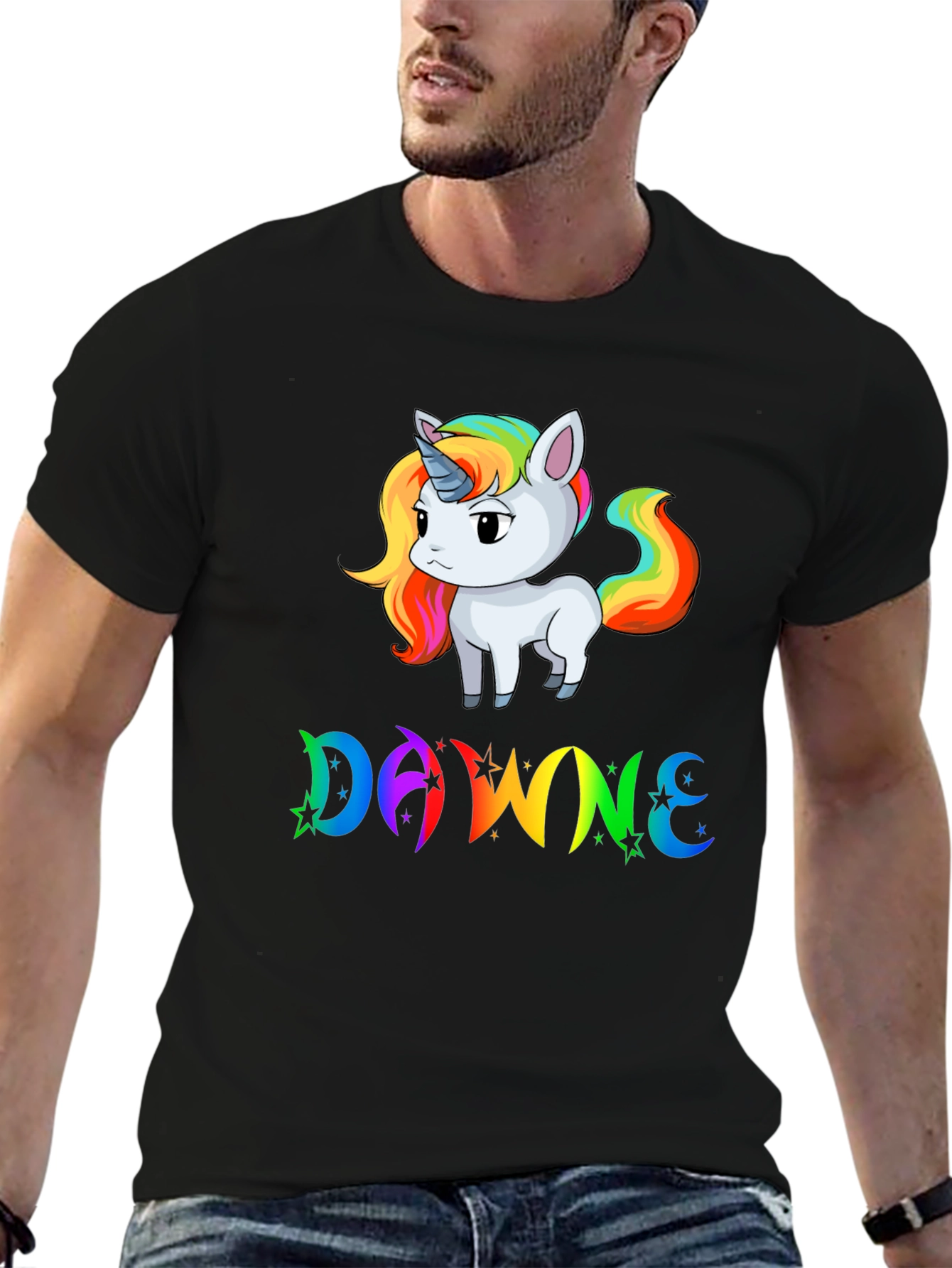 DAWNE Unicorn Black T-Shirt
