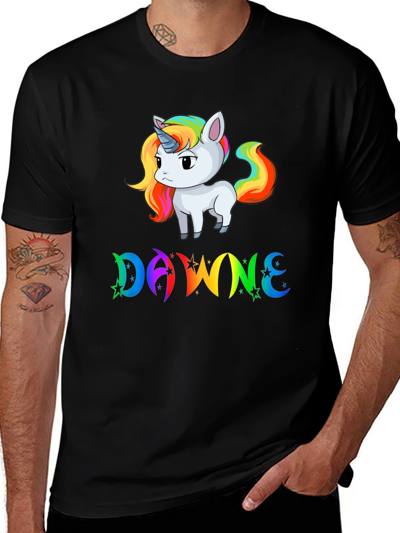DAWNE Unicorn Black T-Shirt