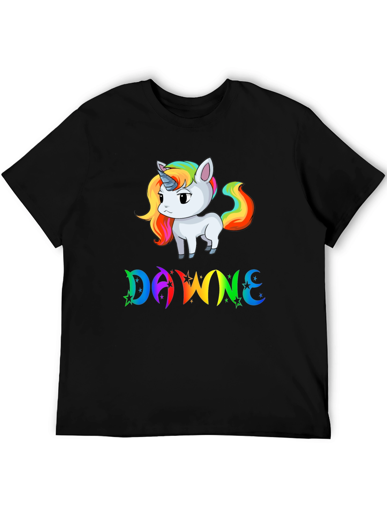 DAWNE Unicorn Black T-Shirt
