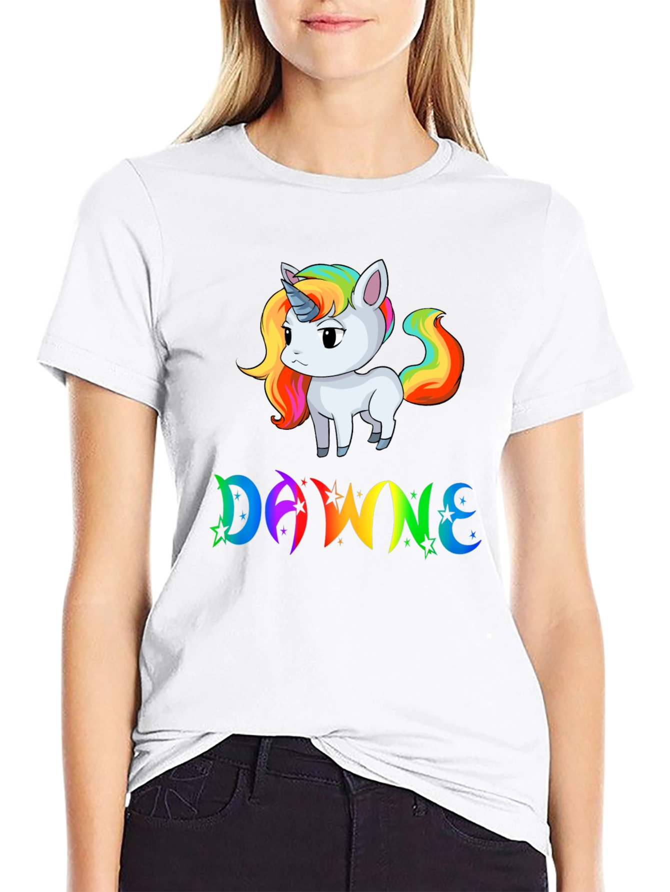 DAWNE Unicorn Black T-Shirt