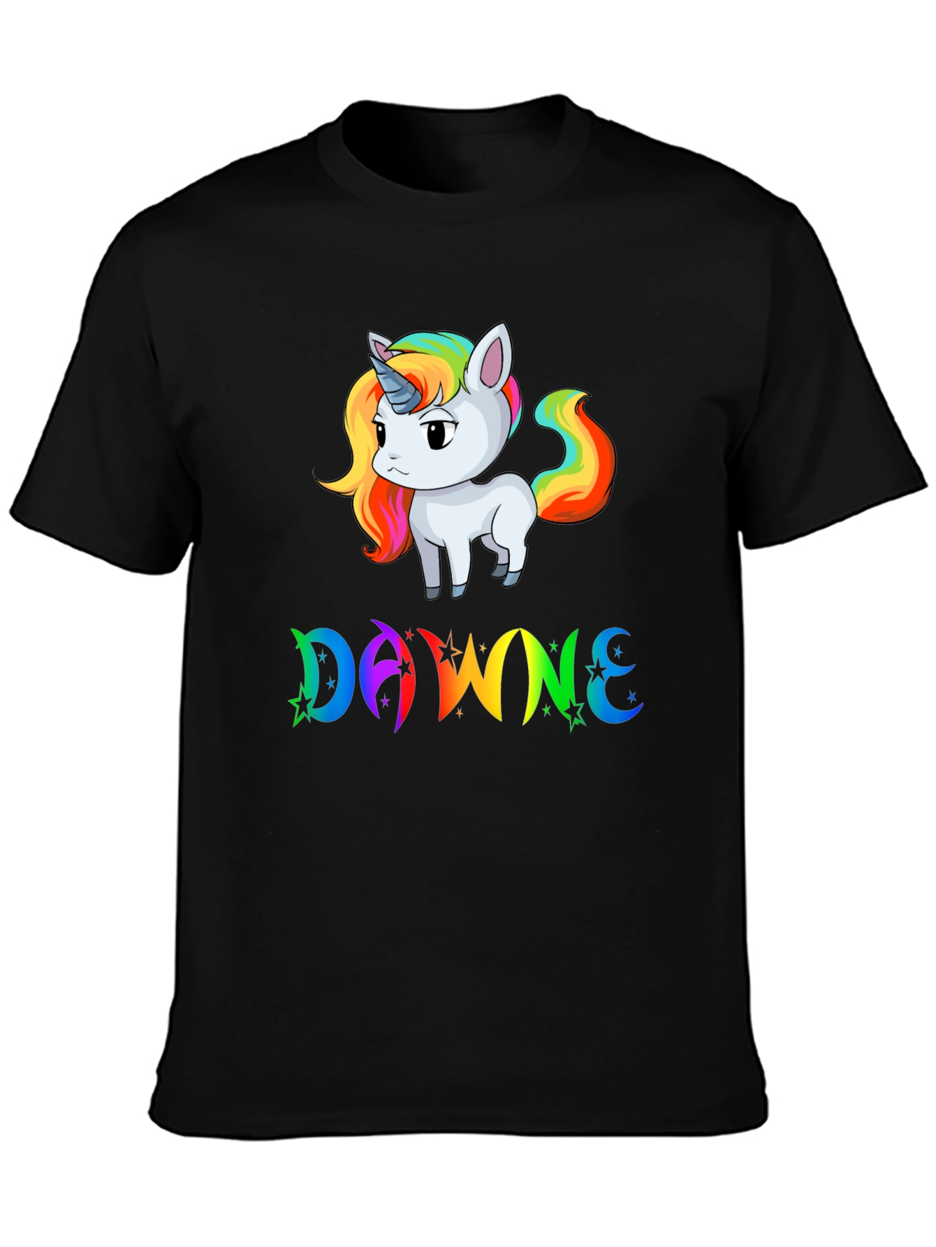 DAWNE Unicorn Black T-Shirt