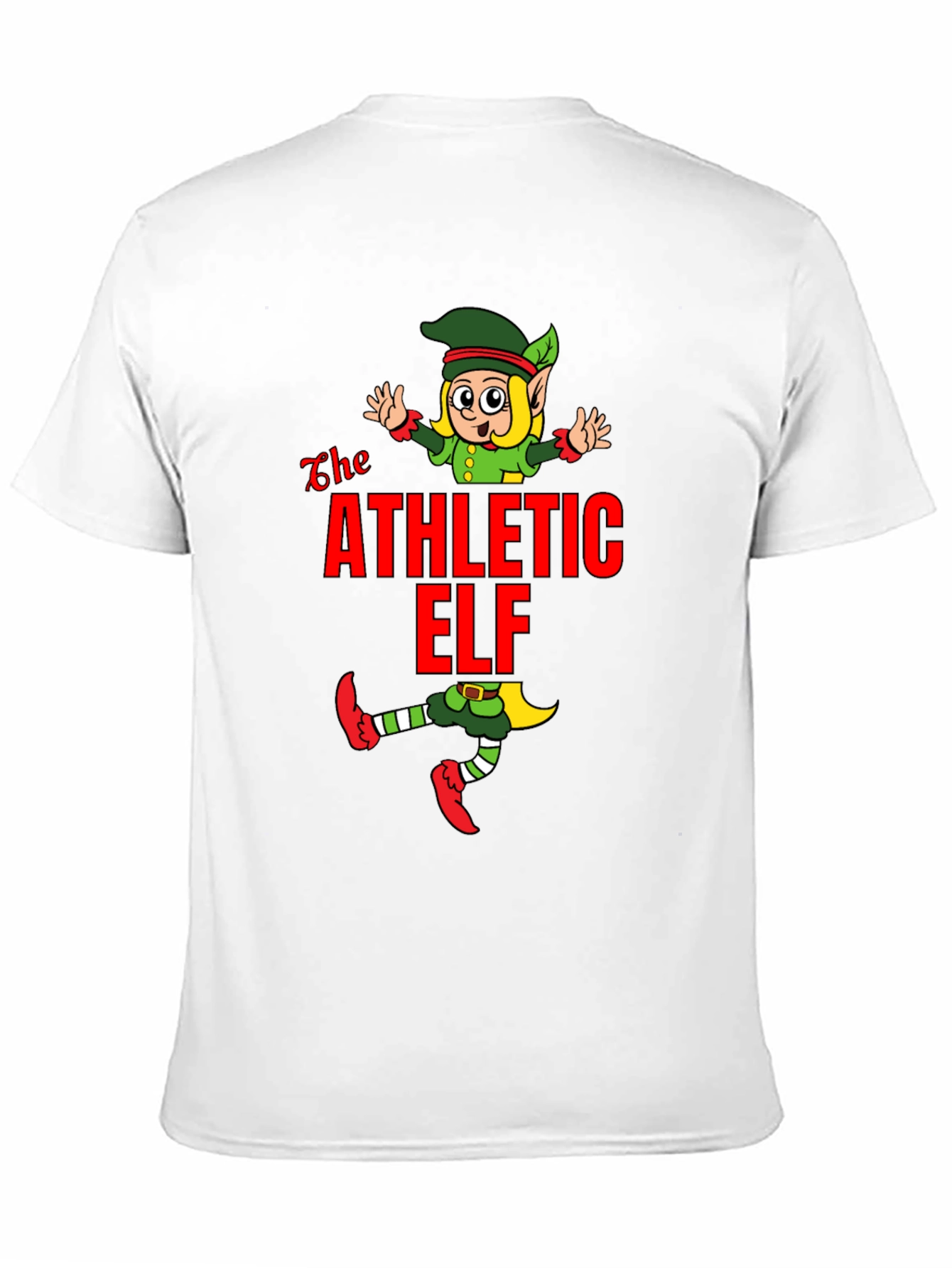 Athletic Elf Graphic Tee - Black Cotton T-Shirt