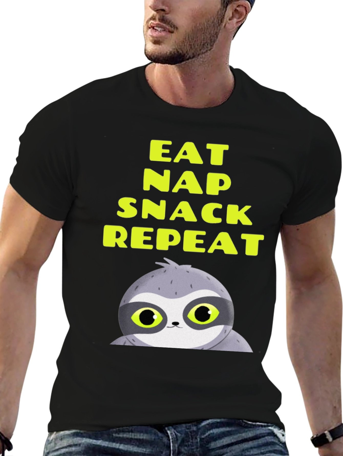 Eat Nap Snack Repeat Sloth Graphic Tee