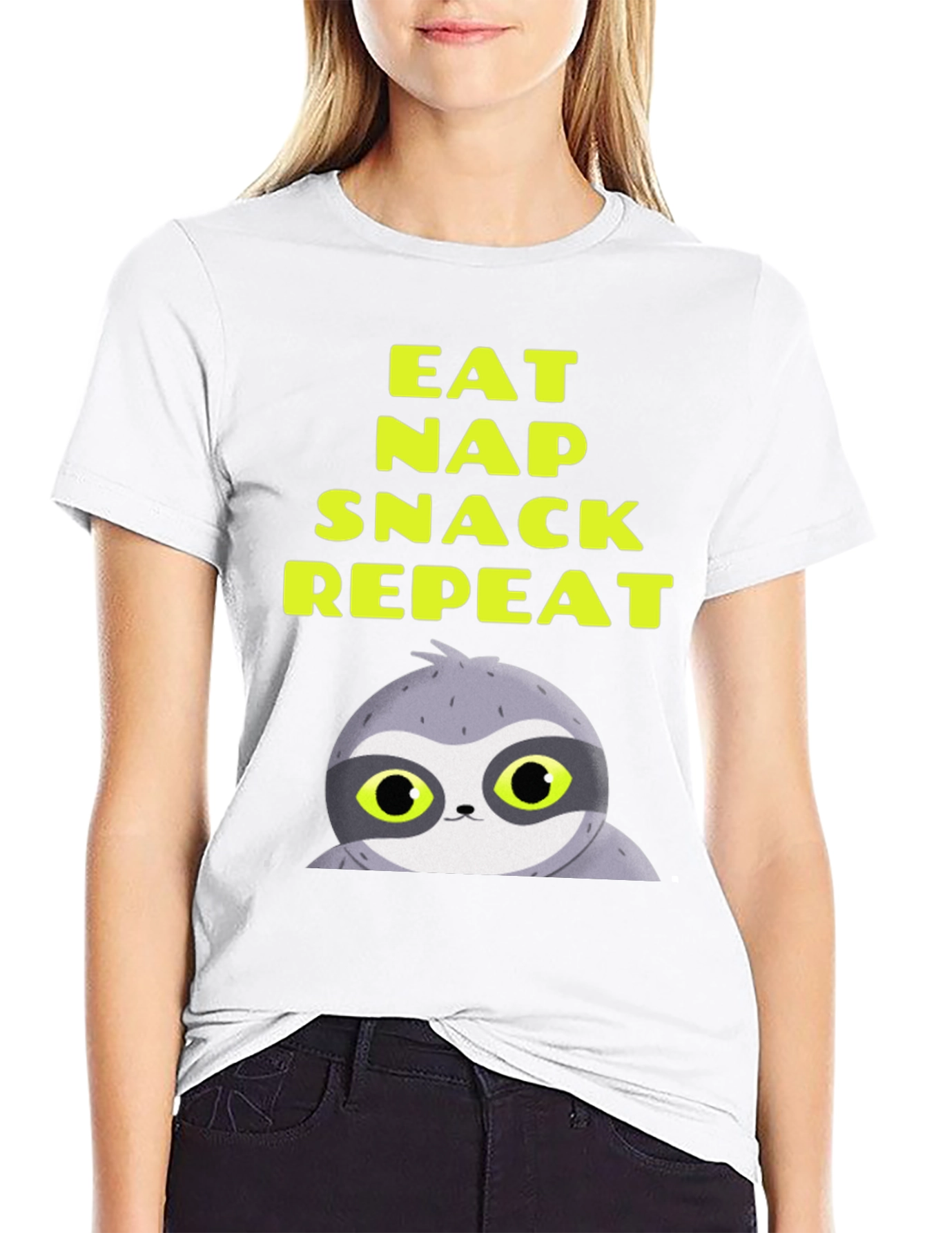 Eat Nap Snack Repeat Sloth Graphic Tee