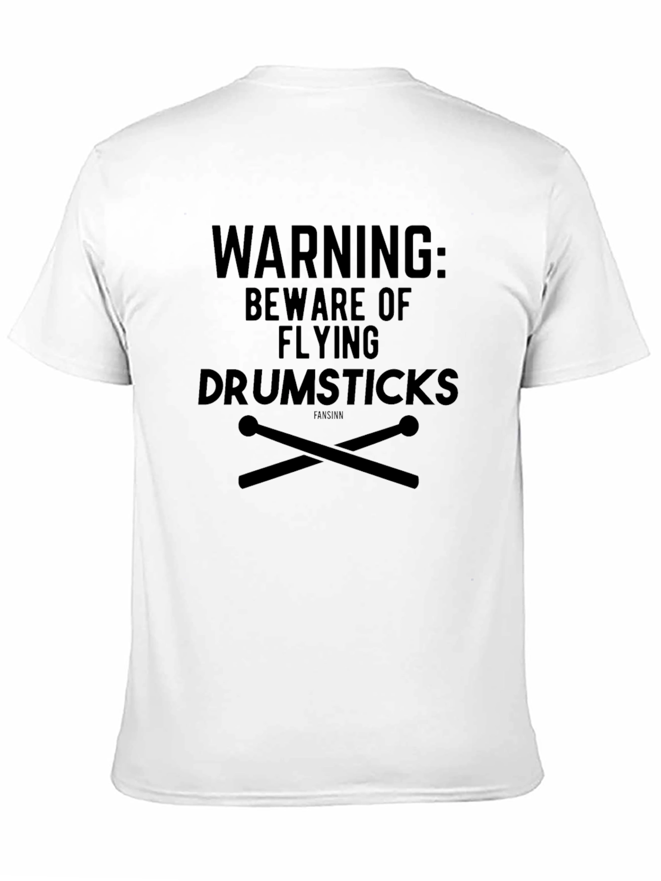 Warning: Beware of Flying Drumsticks Black T-Shirt