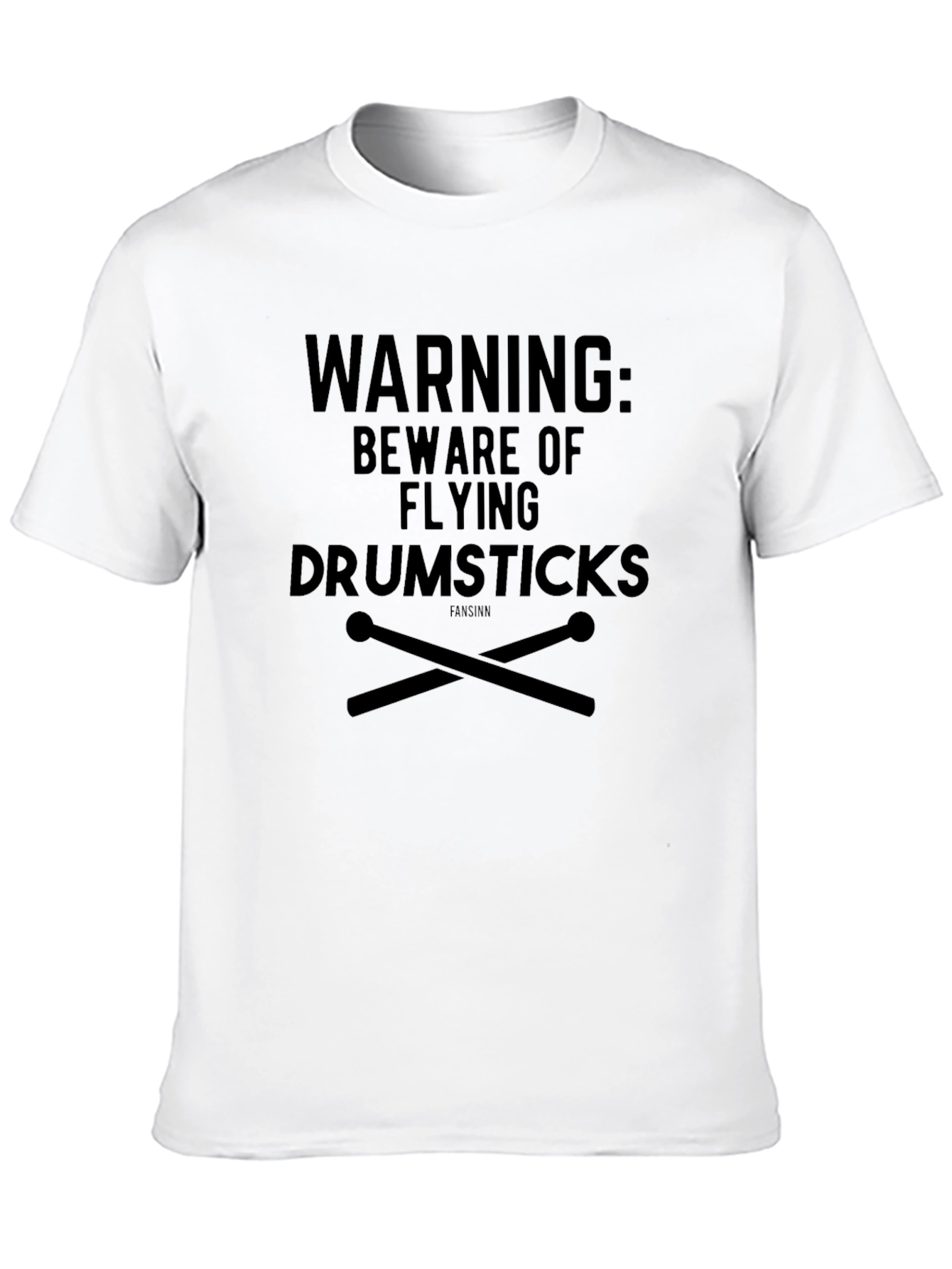 Warning: Beware of Flying Drumsticks Black T-Shirt