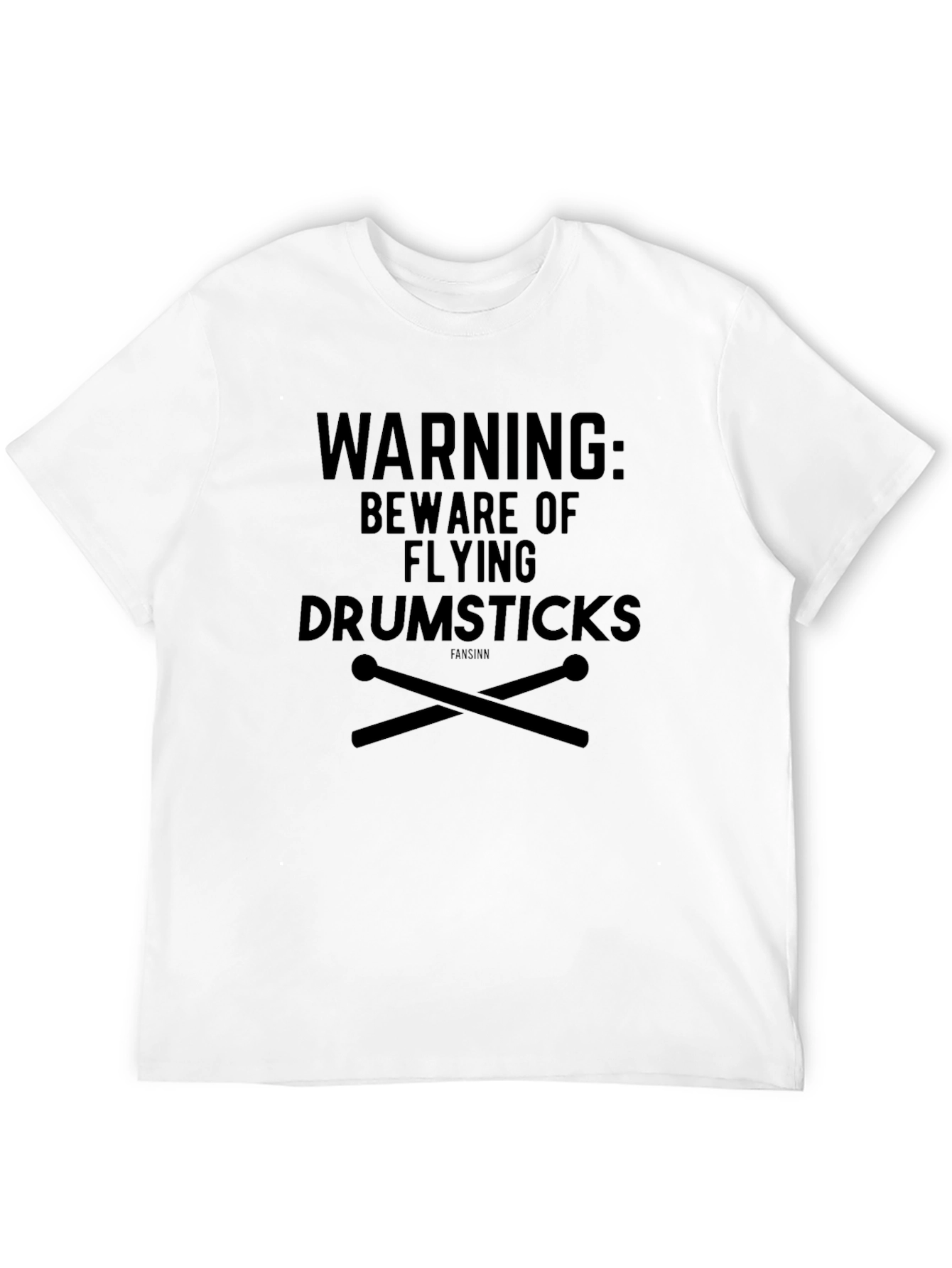Warning: Beware of Flying Drumsticks Black T-Shirt