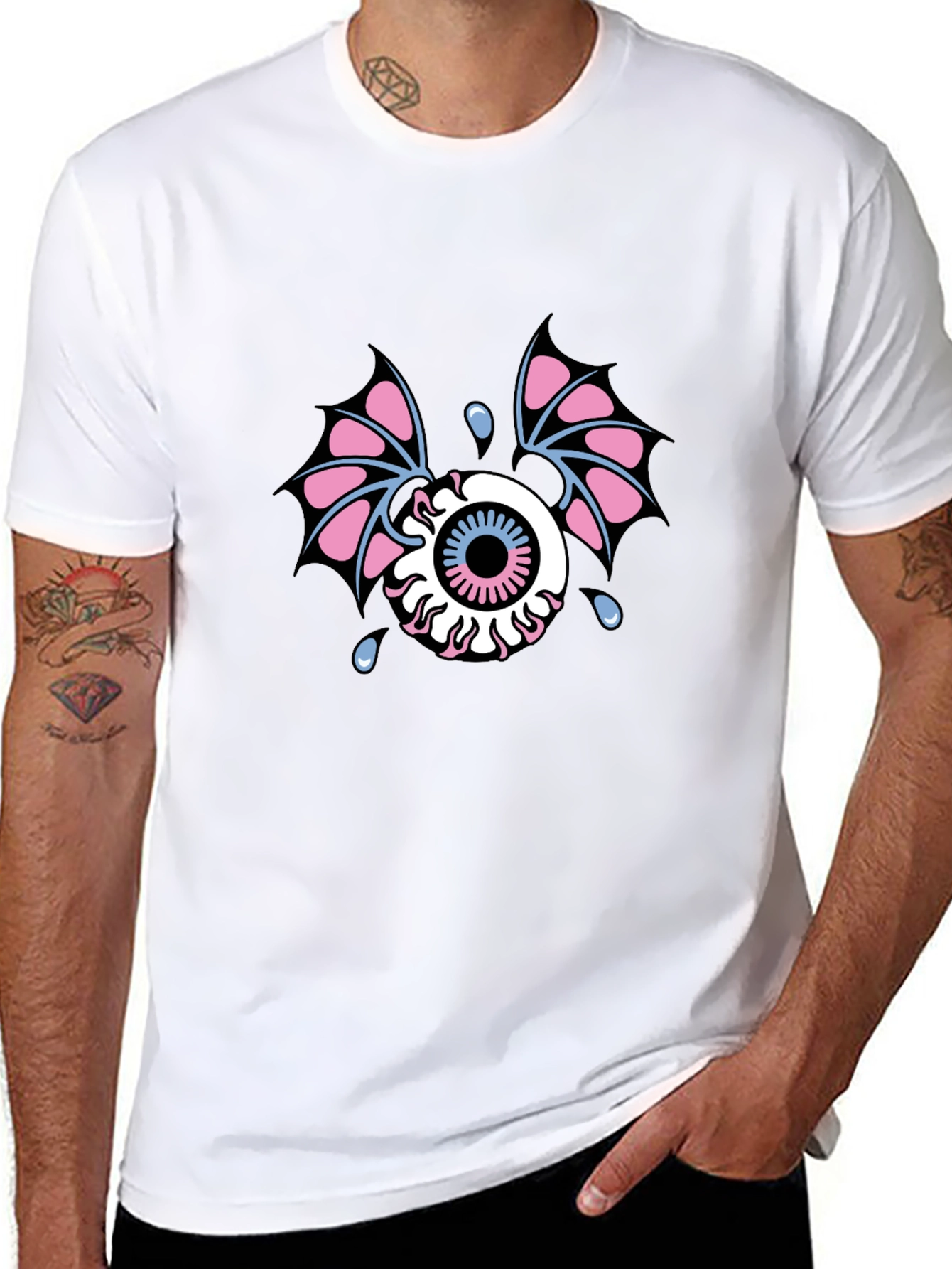 Eye With Wings Graphic Tee - Black Cotton