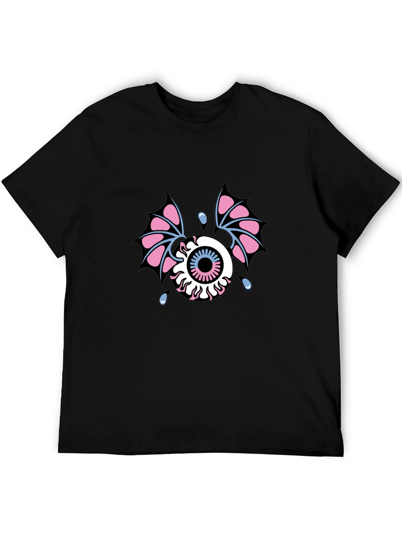 Eye With Wings Graphic Tee - Black Cotton