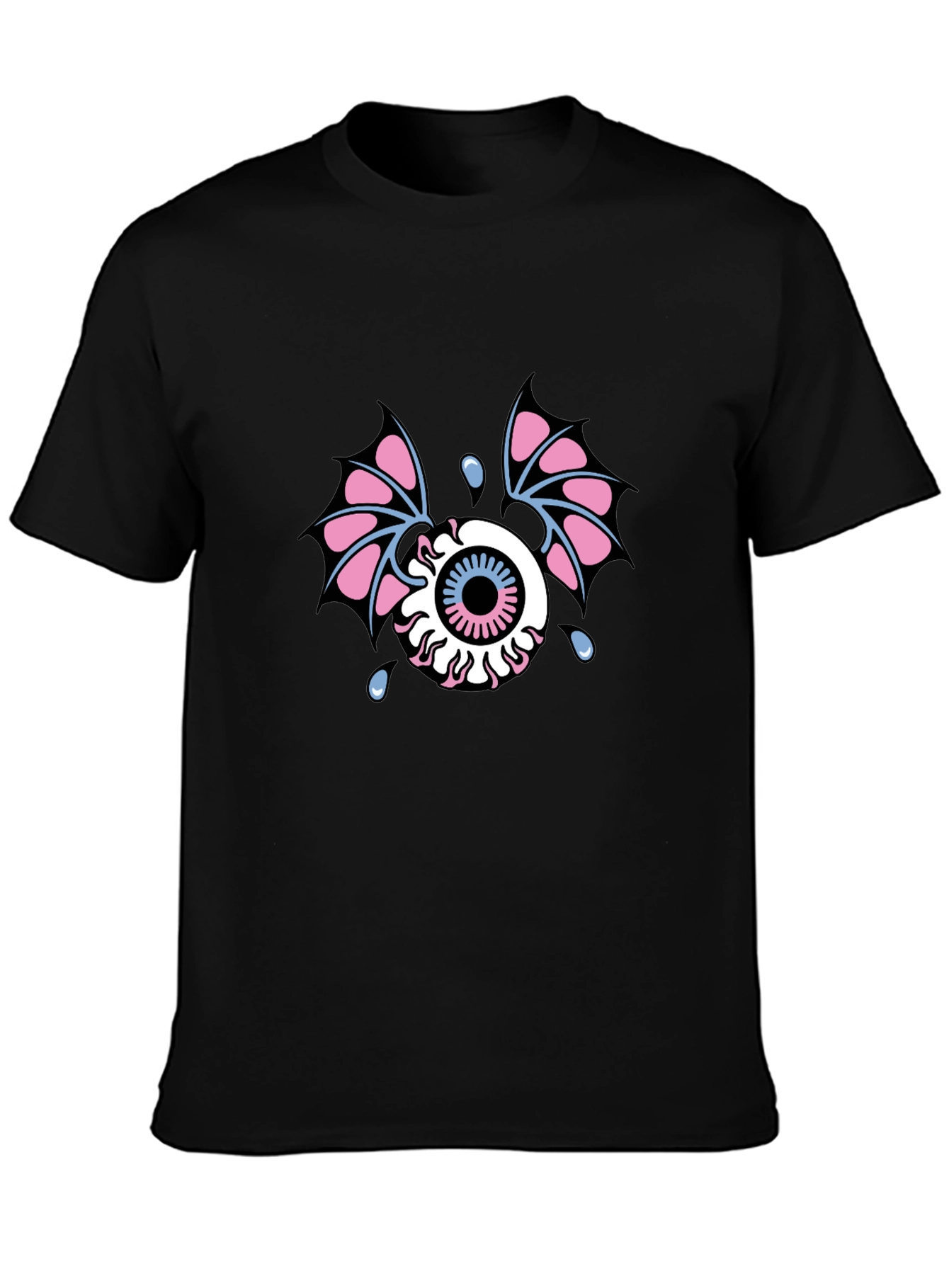 Eye With Wings Graphic Tee - Black Cotton