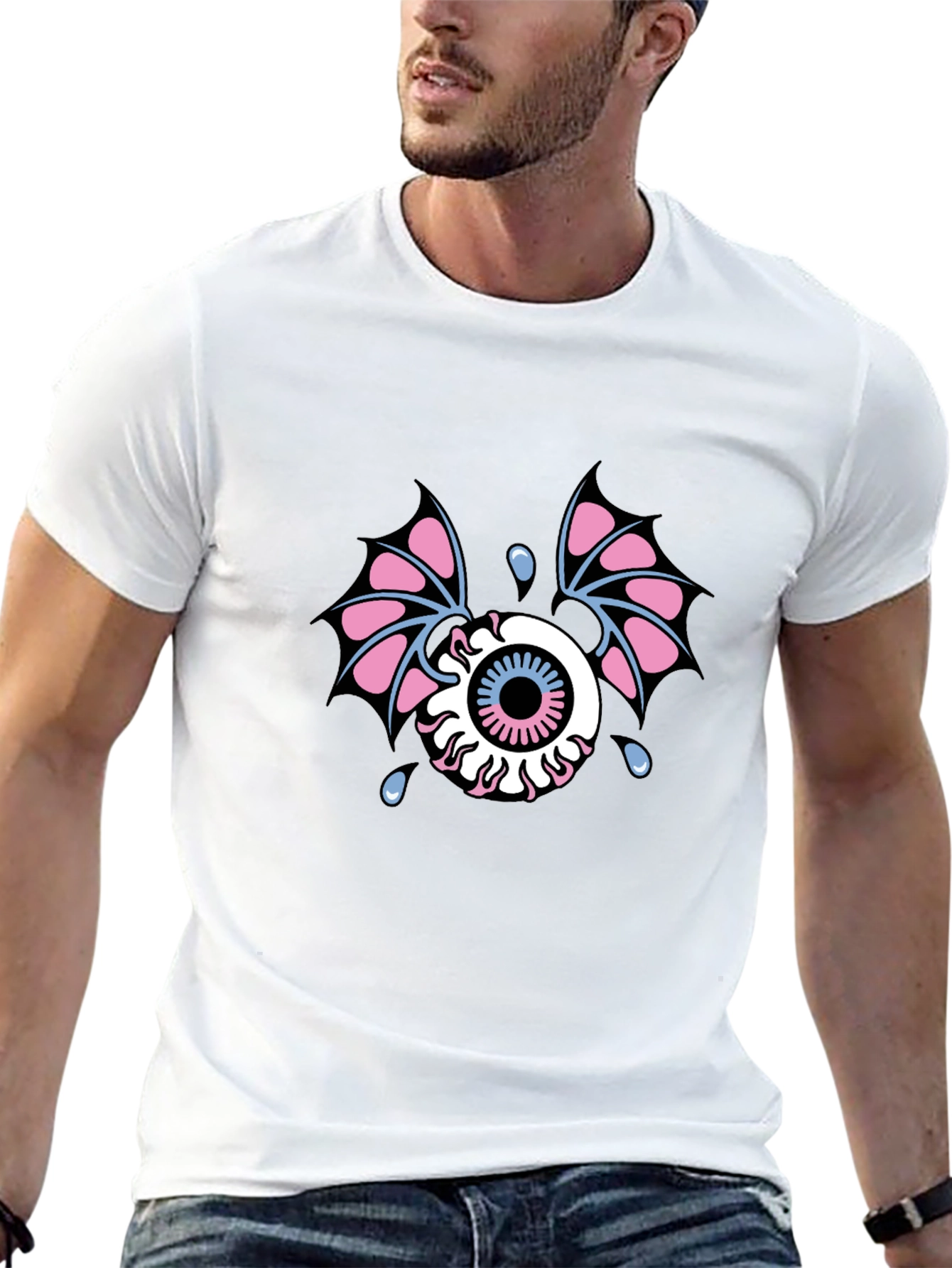 Eye With Wings Graphic Tee - Black Cotton