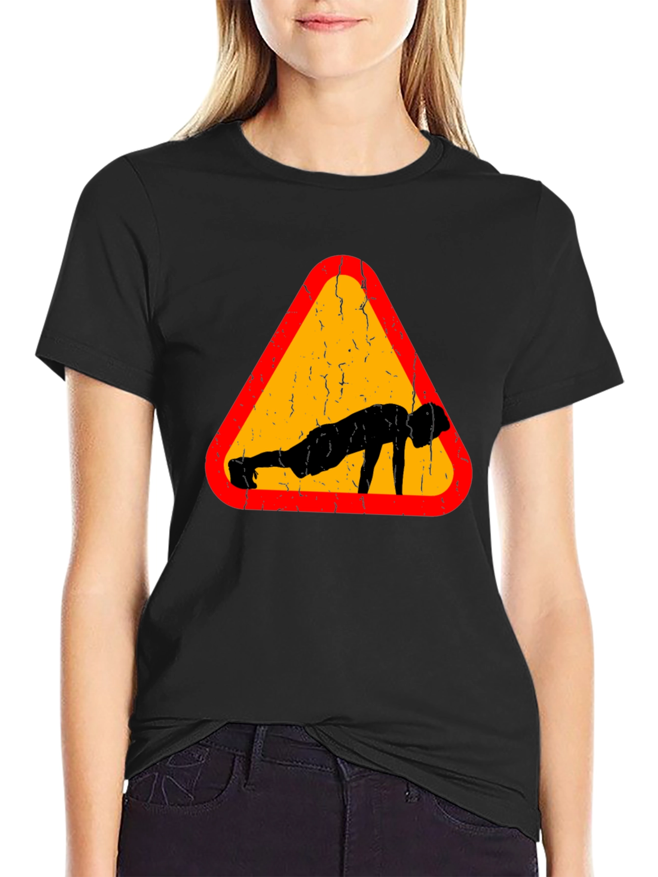 Push-Up Warning Black T-Shirt