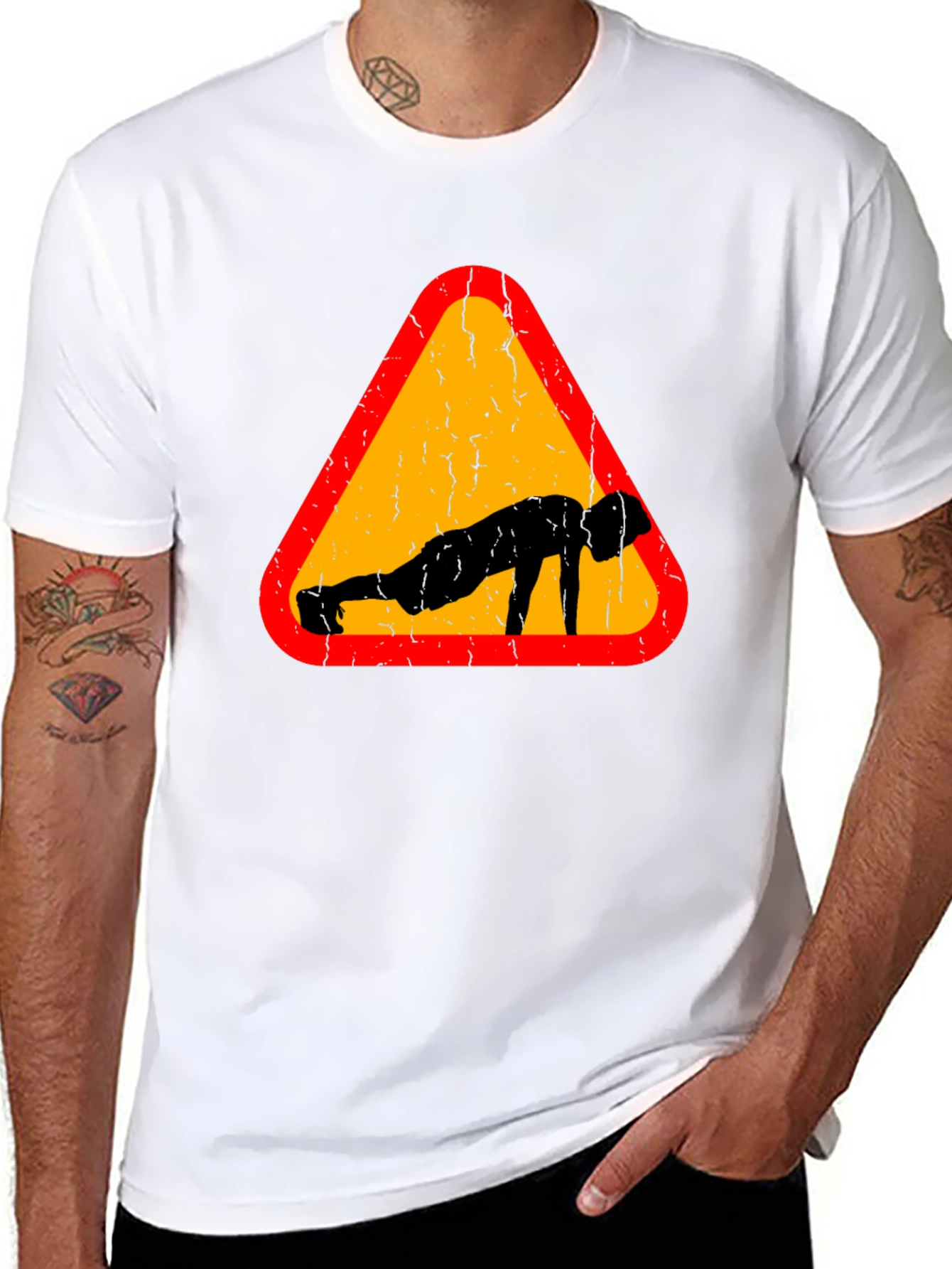 Push-Up Warning Black T-Shirt