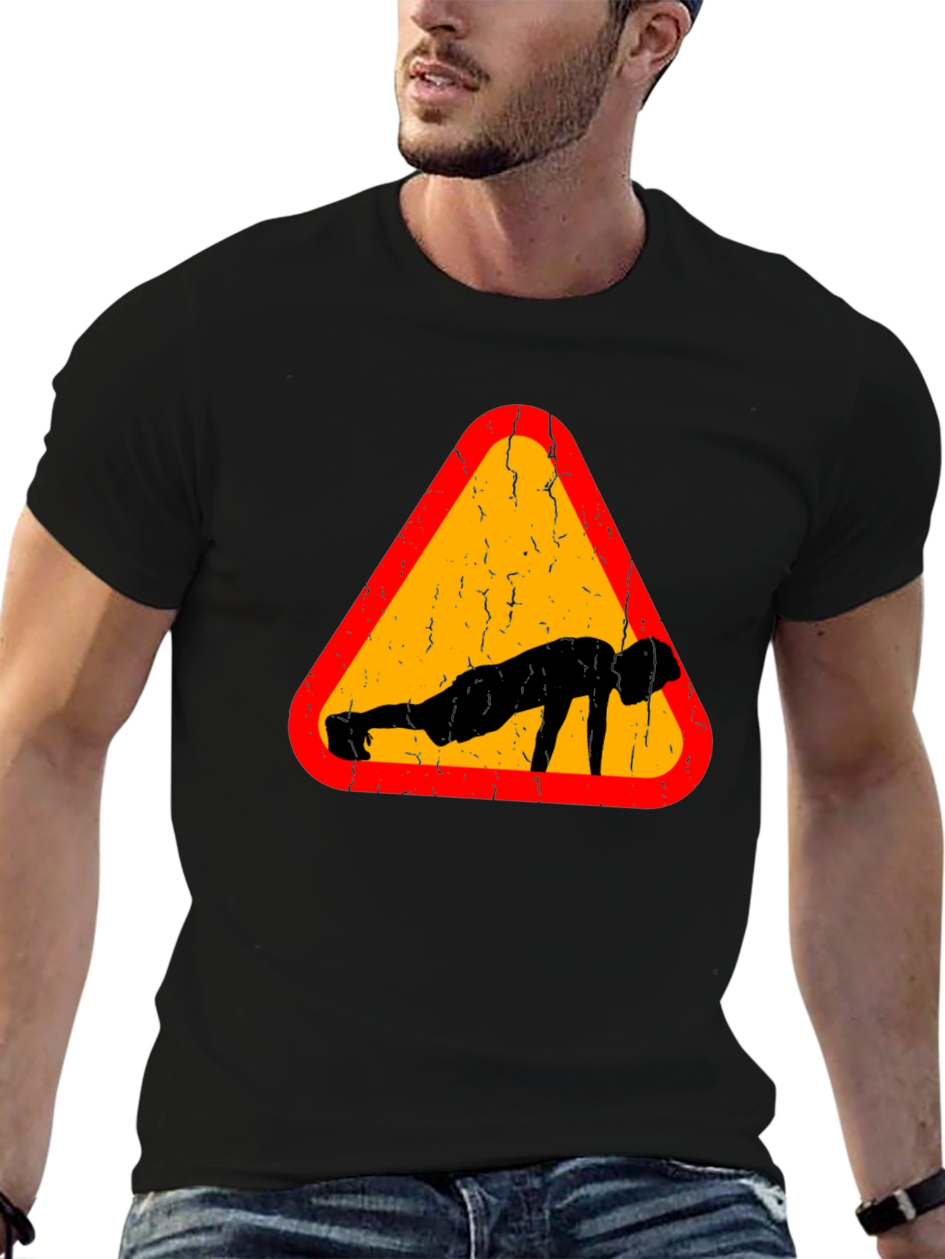 Push-Up Warning Black T-Shirt