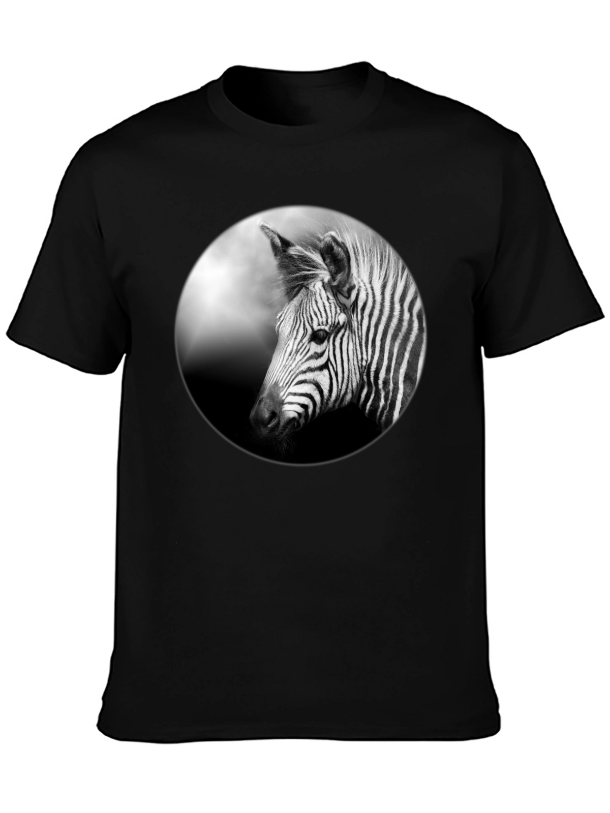 Black Zebra Portrait Graphic Tee