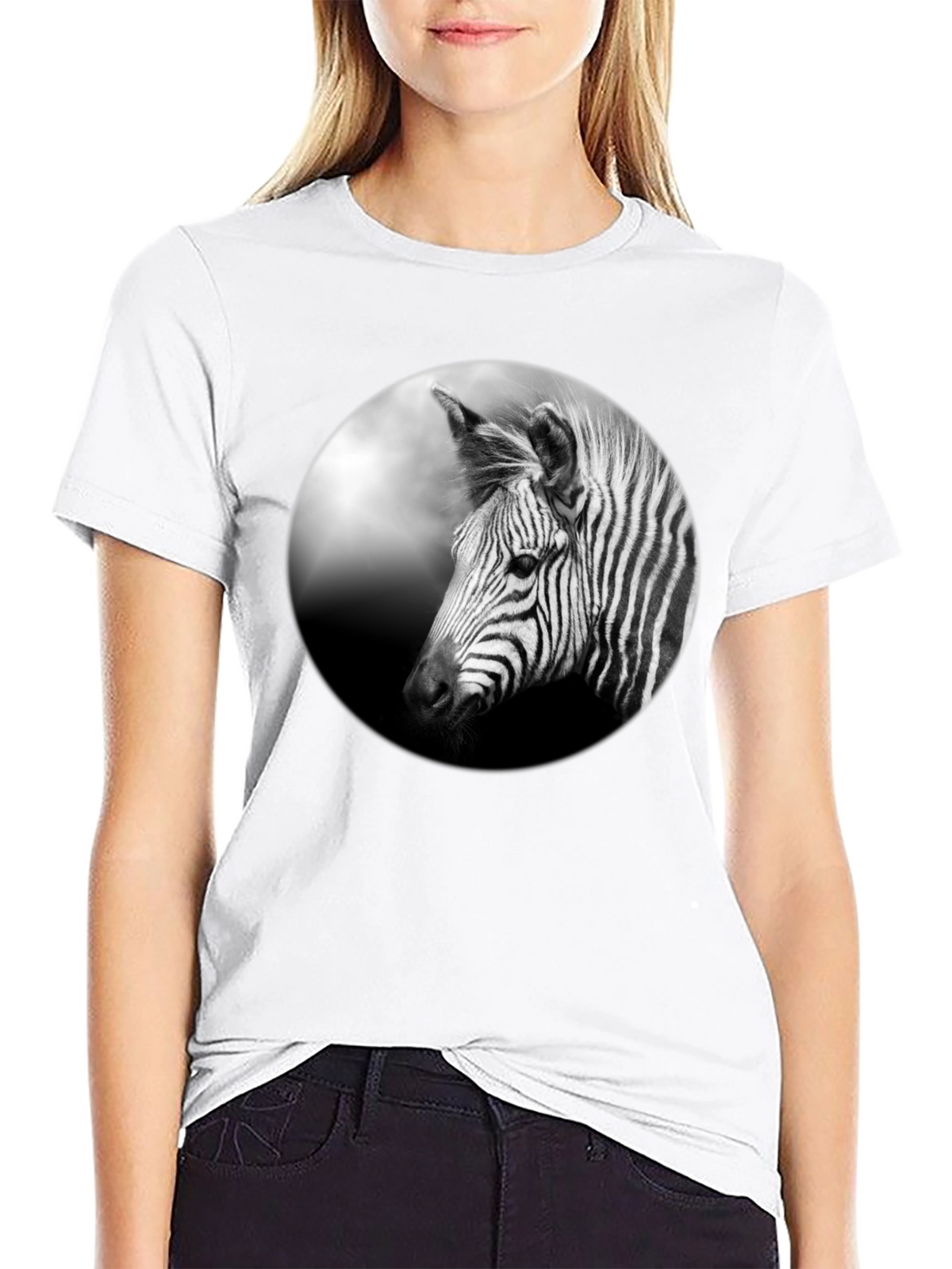 Black Zebra Portrait Graphic Tee