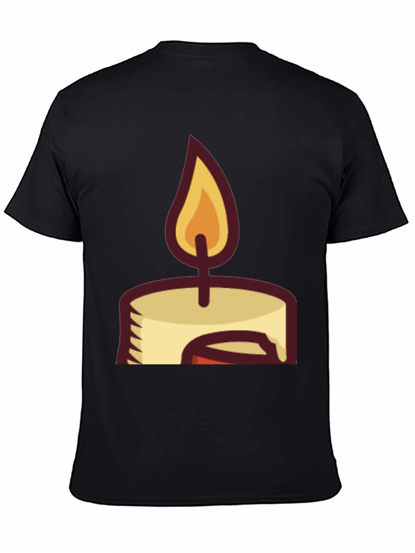 Candle Graphic Tee - Black Cotton Blend T-Shirt