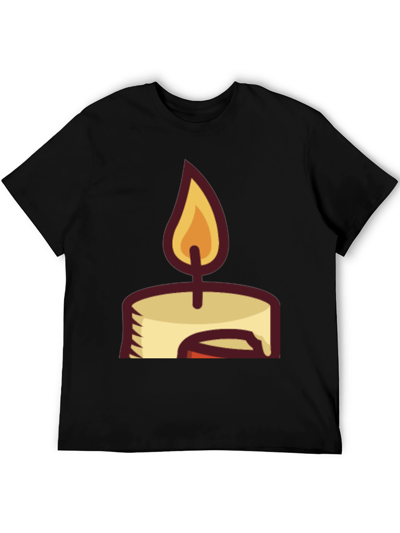 Candle Graphic Tee - Black Cotton Blend T-Shirt