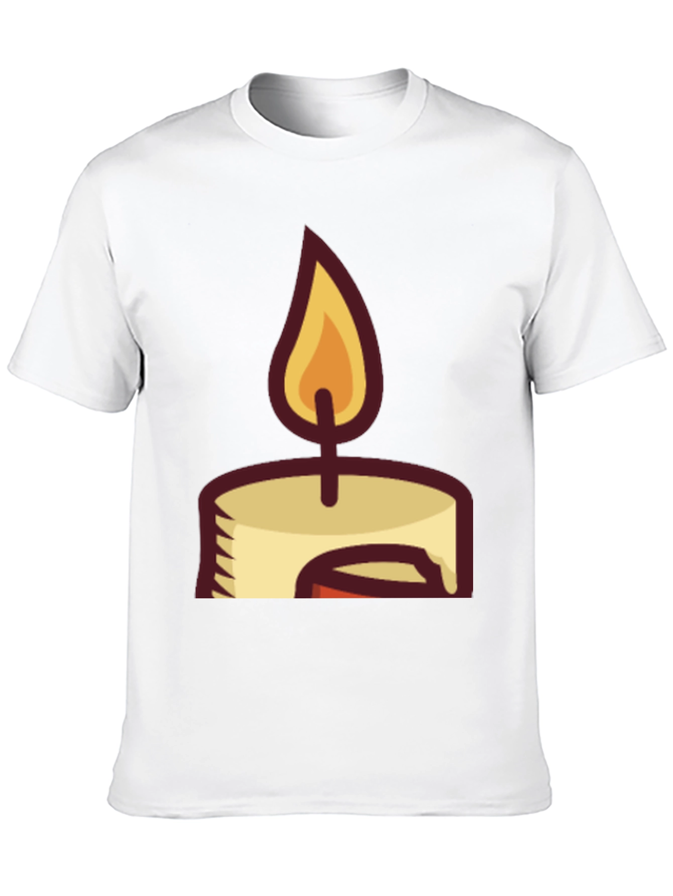 Candle Graphic Tee - Black Cotton Blend T-Shirt